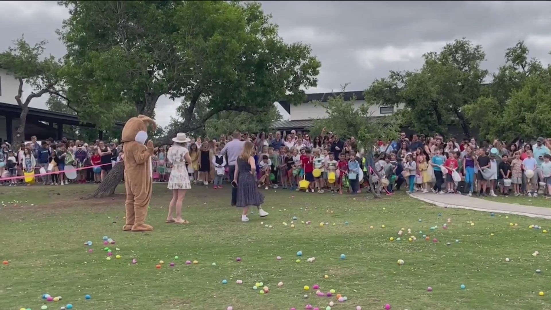 On this Easter Sunday, a huge Easter egg hunt went down at Frontyard Brewing in the Hill Country with hundreds of families celebrating.