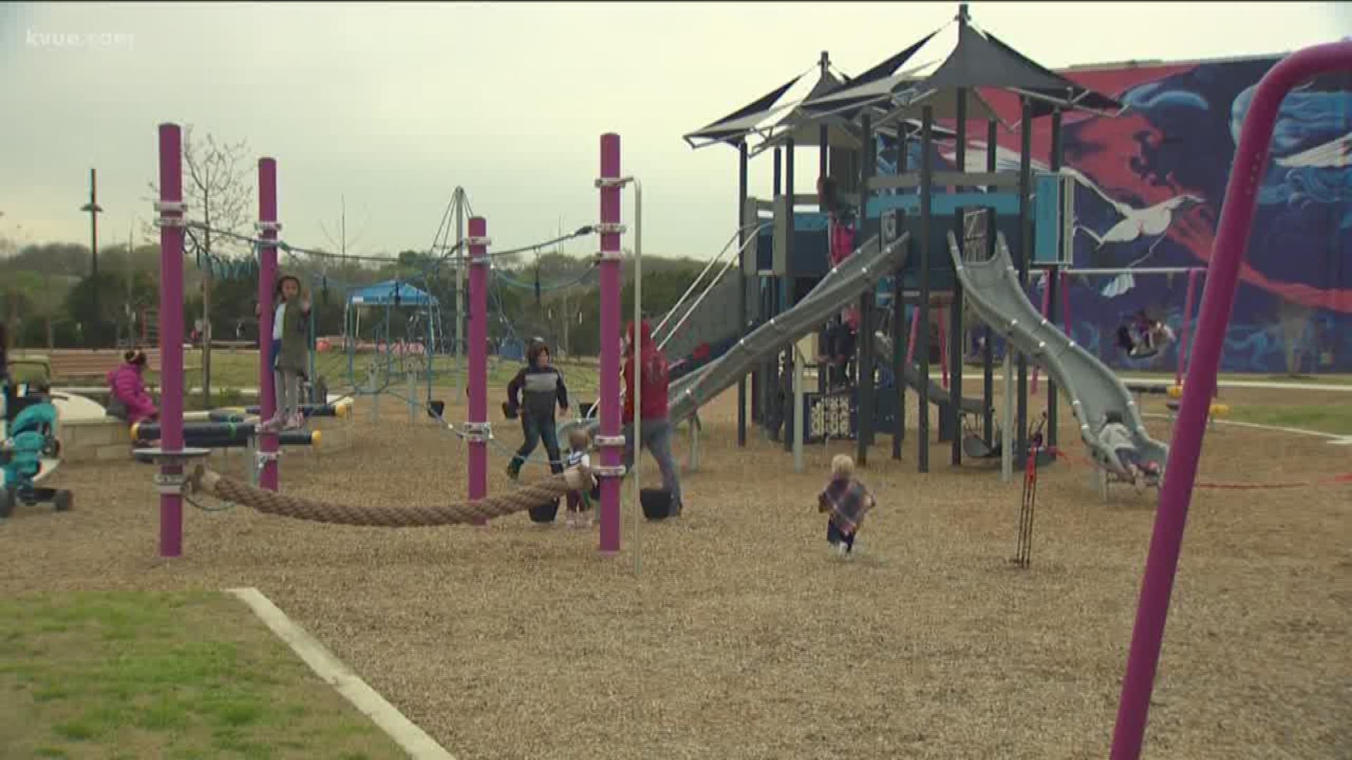 A ribbon-cutting ceremony was held Saturday for the new Colony District Park.