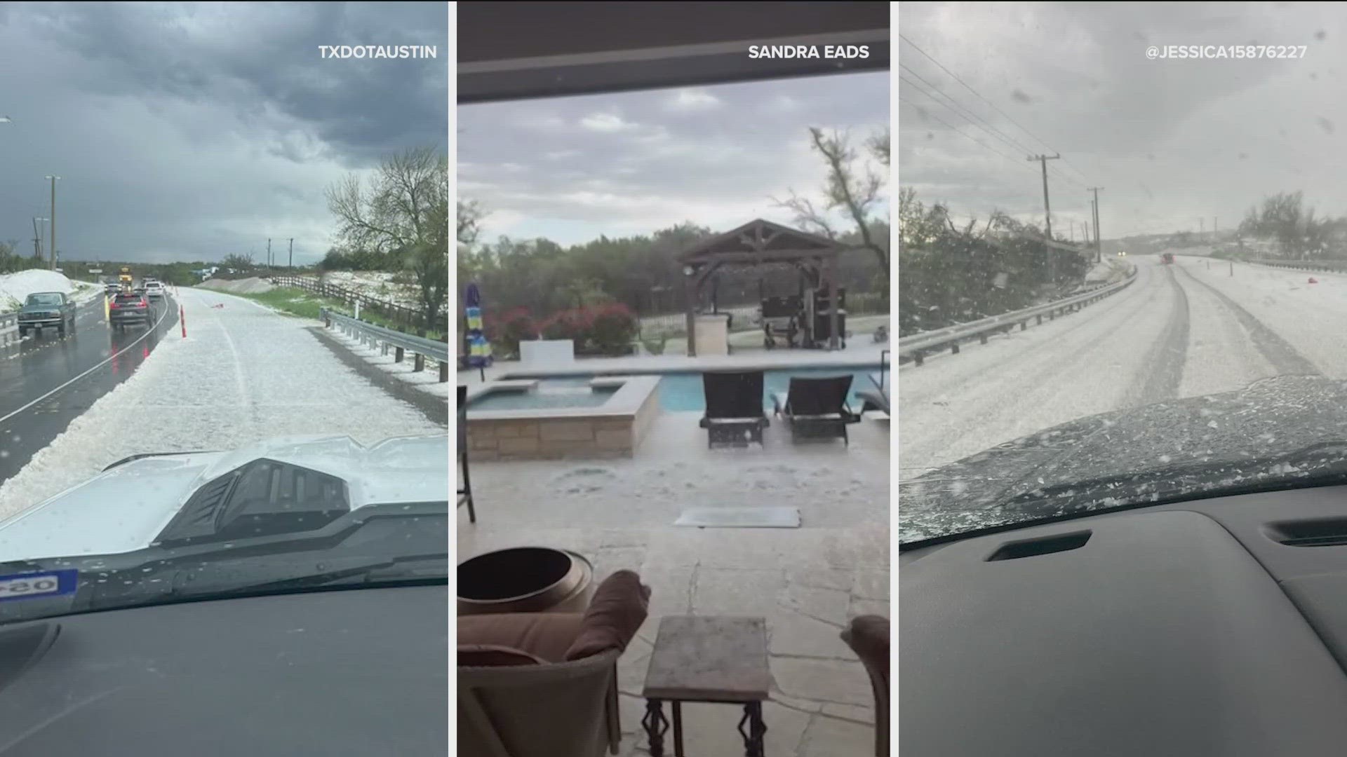 Pea-sized hail was produced during a thunderstorm Wednesday in western Travis County.