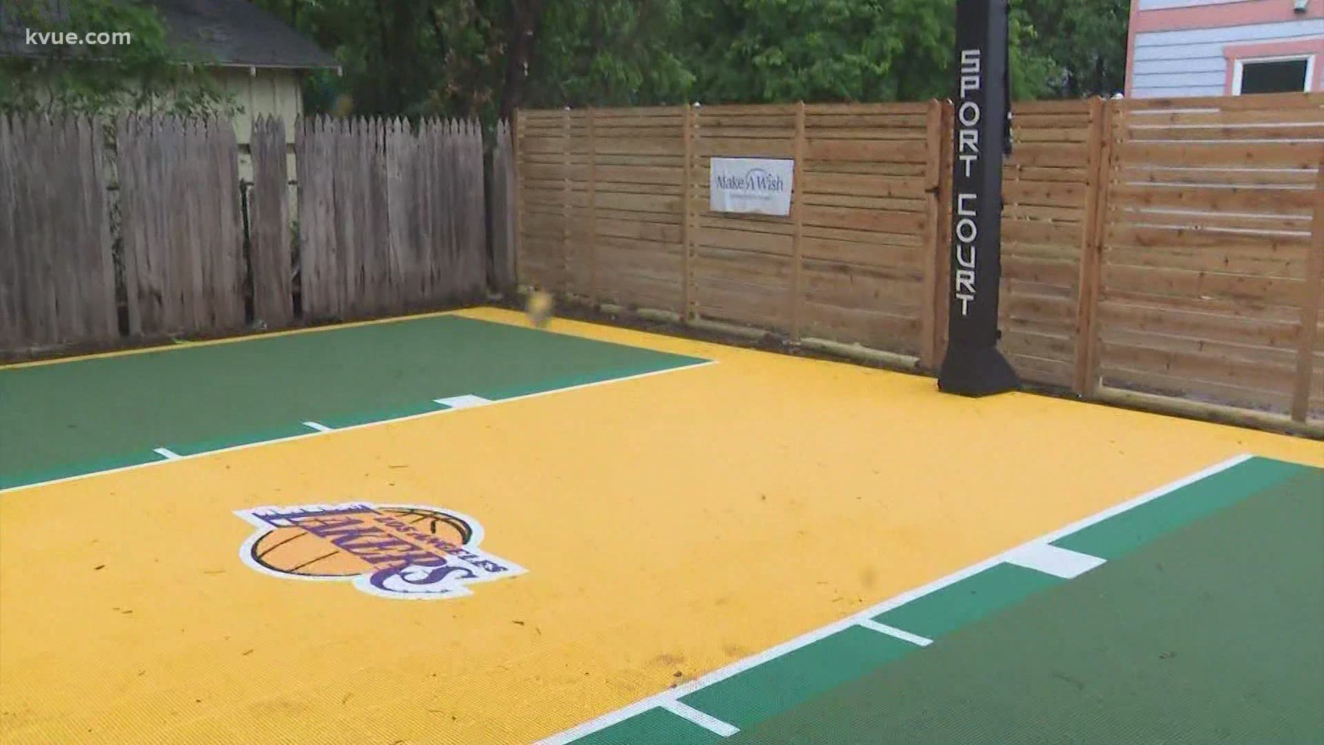 Solomon's wish of having his own basketball court is coming true.