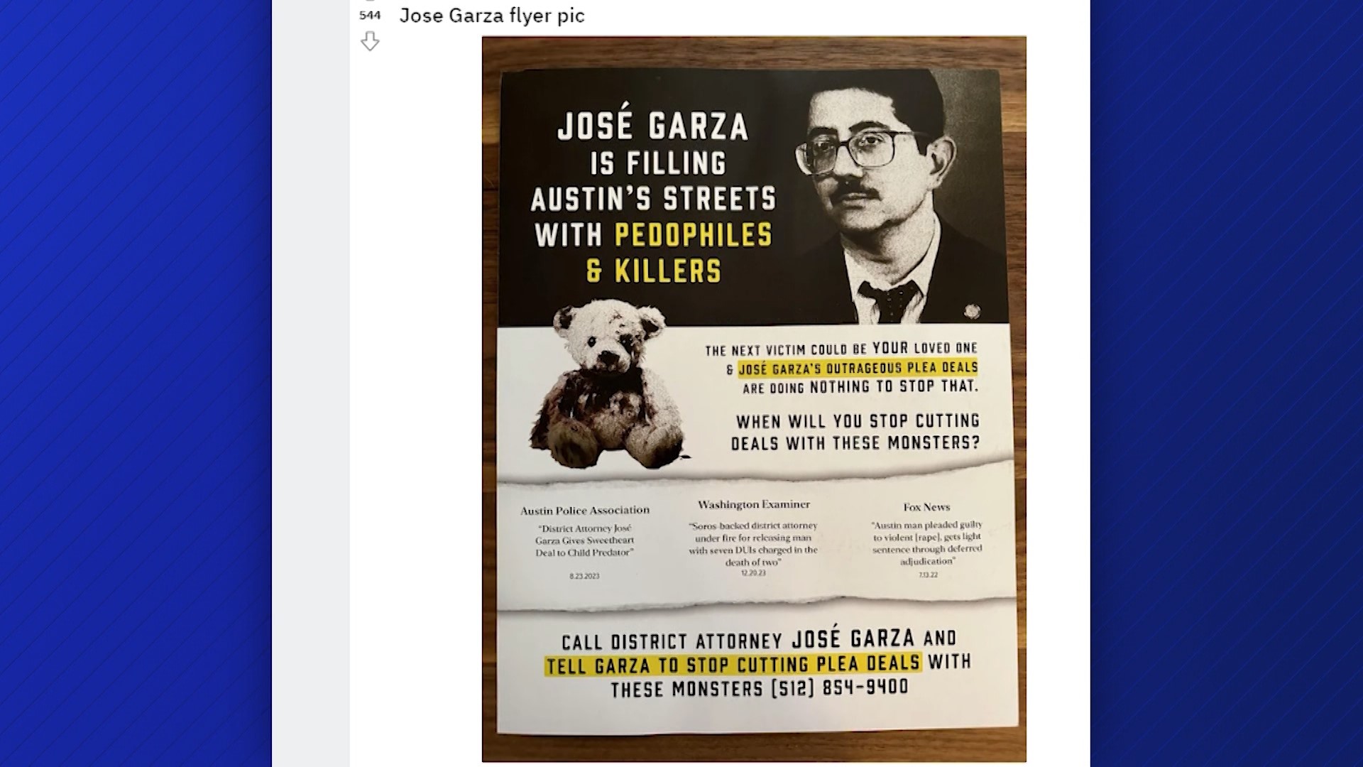 Garza's campaign team issued a cease and desist on Friday against the organization behind the campaign.