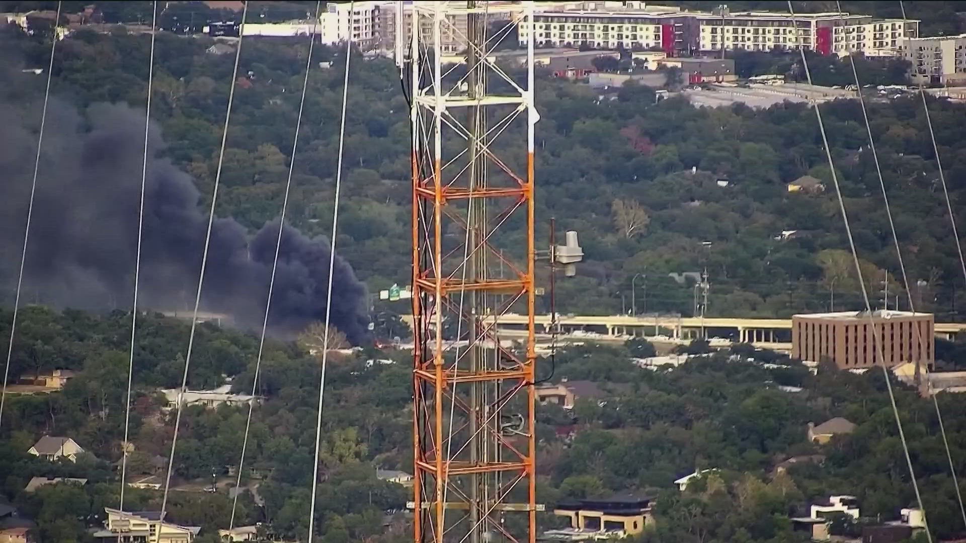 Austin fire crews dealt with heavy smoke while battling a fire at a business in West Austin around 6:30 p.m.