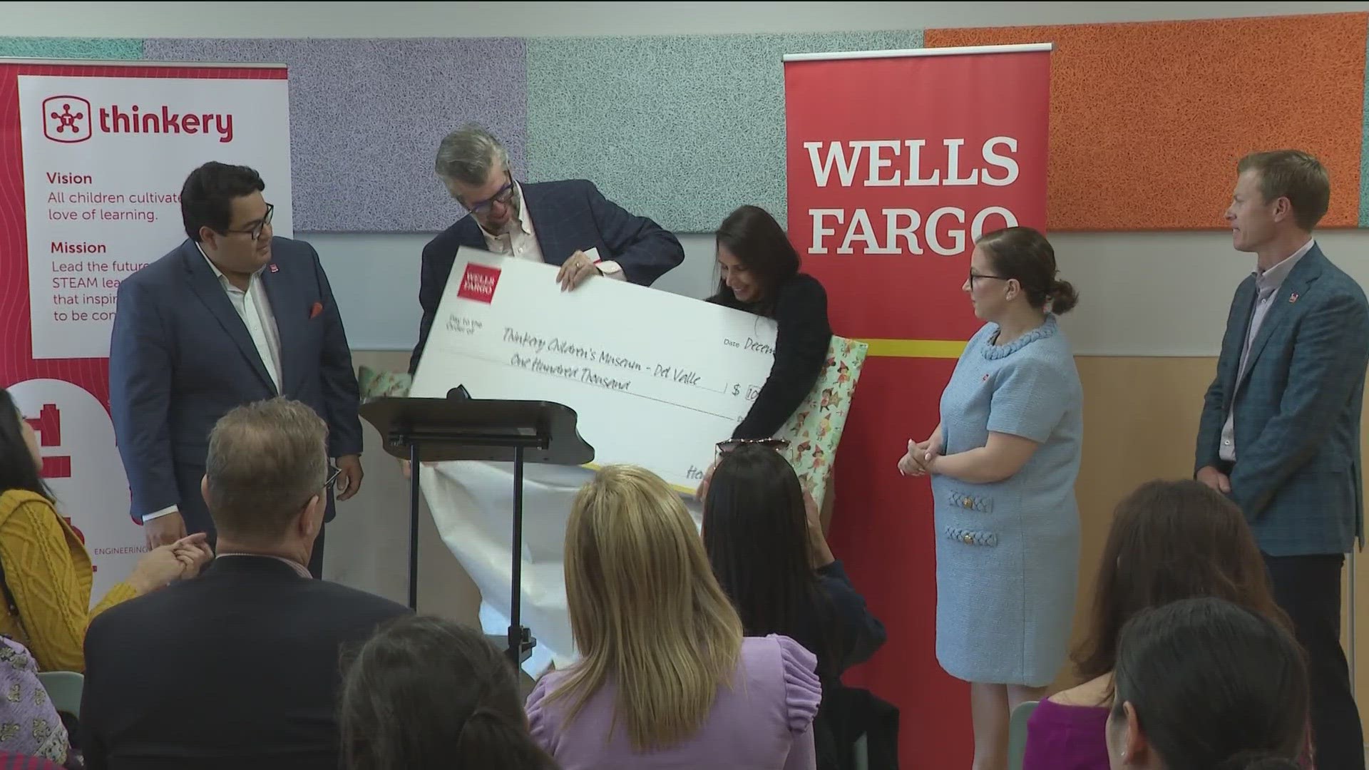 A $100,000 check from Wells Fargo was presented to help create a new museum in the Austin area.