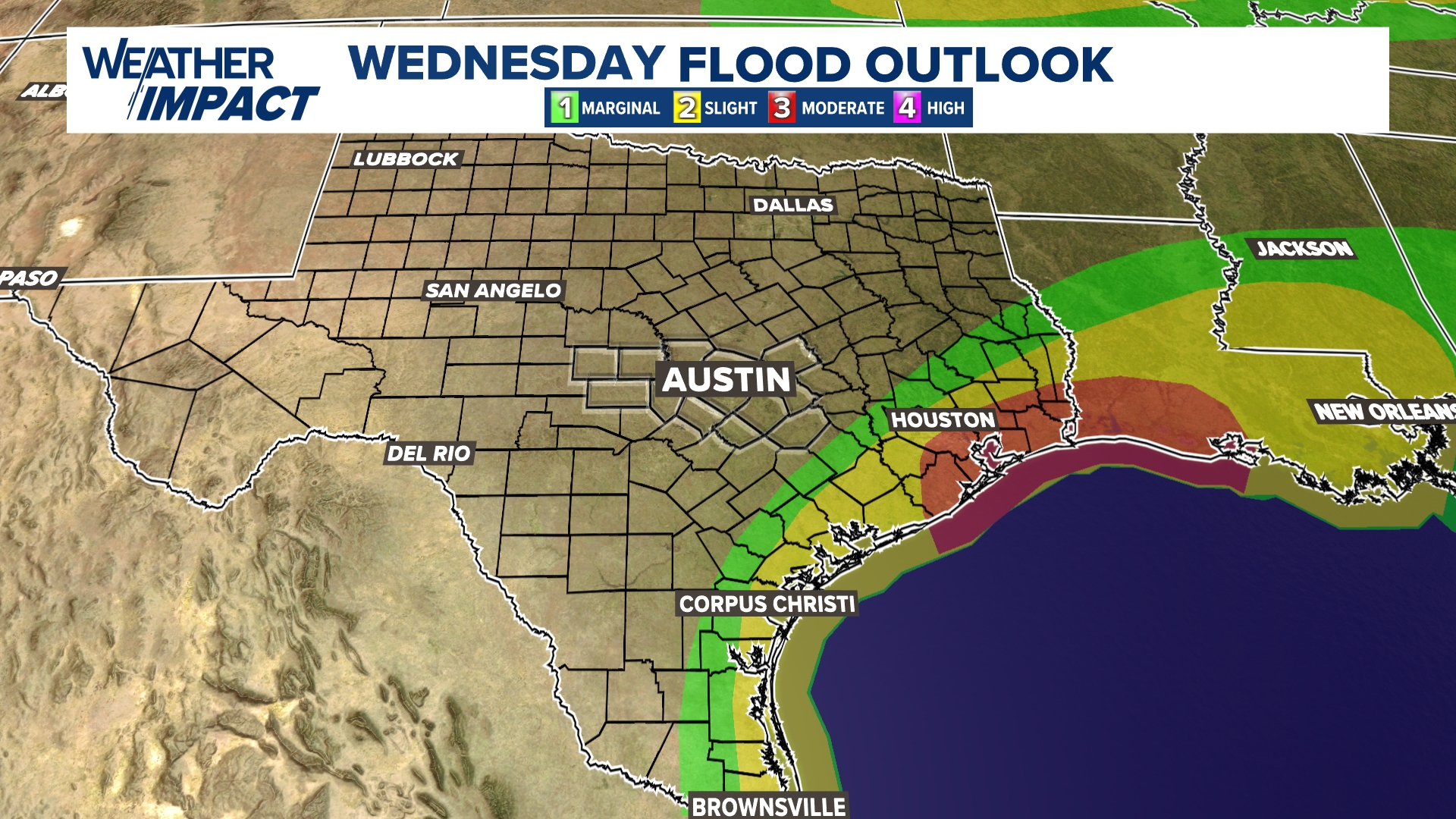Heavy rain risk decreasing for Central Texas; Flood Watch continues ...