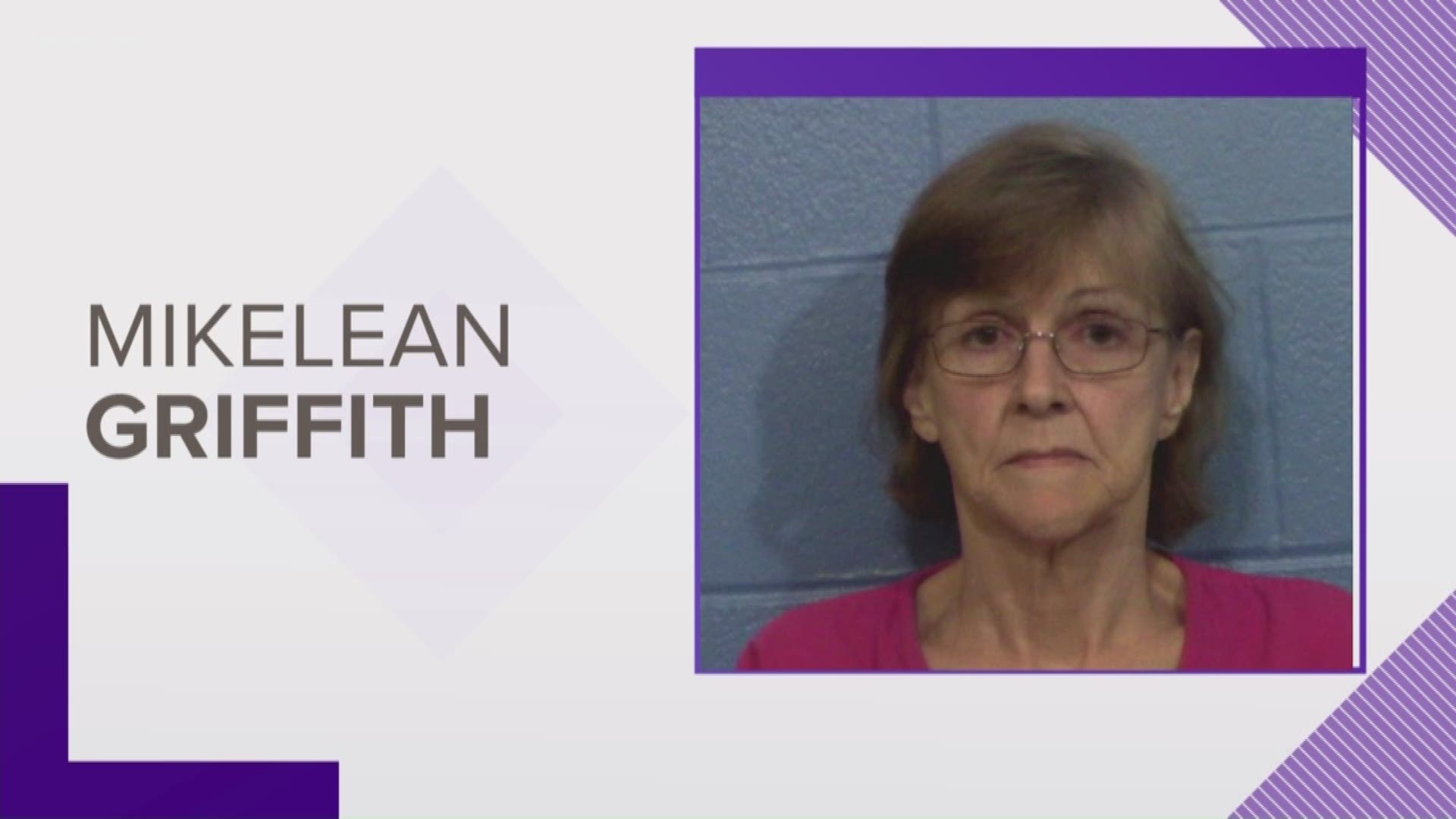 Mikelean Griffith, 67, reportedly pinned a two-year-old to a mat with her knee on the child's back because he refused to take a nap.