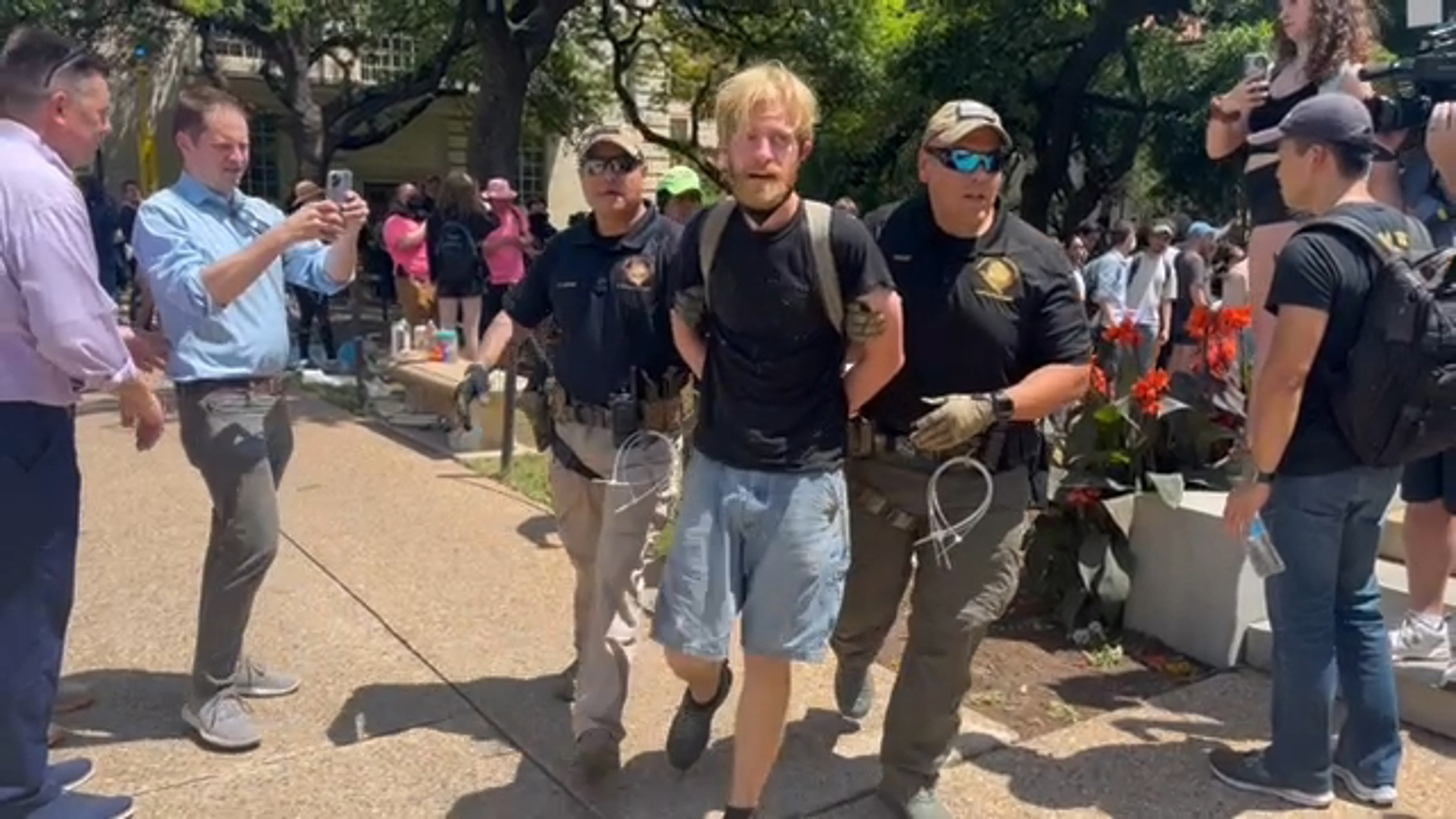 A rally focused on recent DEI layoffs at UT Austin descended into chaos on Monday.