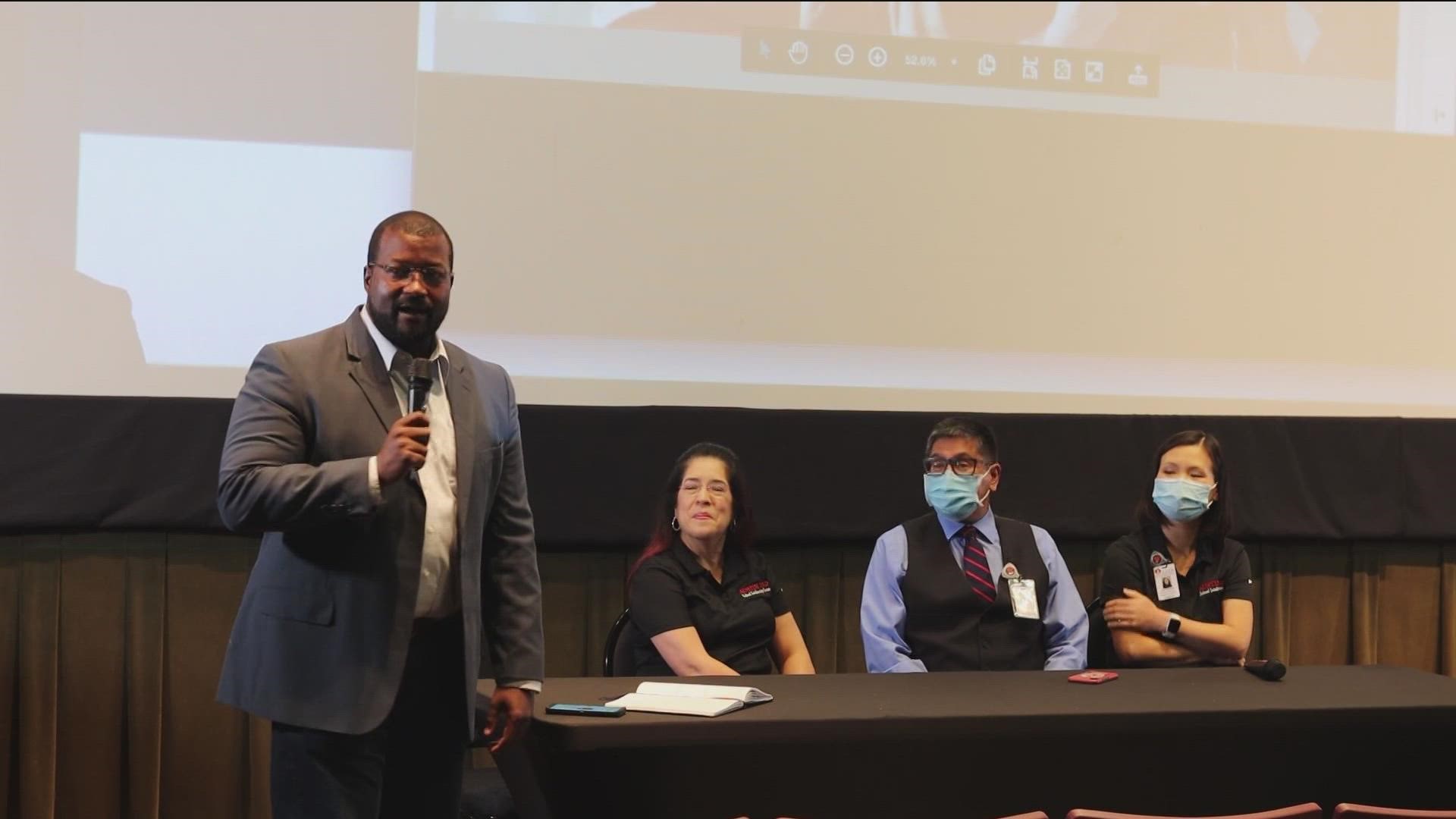 The local groups hosted the meeting to address the educational disparities seen in Austin ISD.