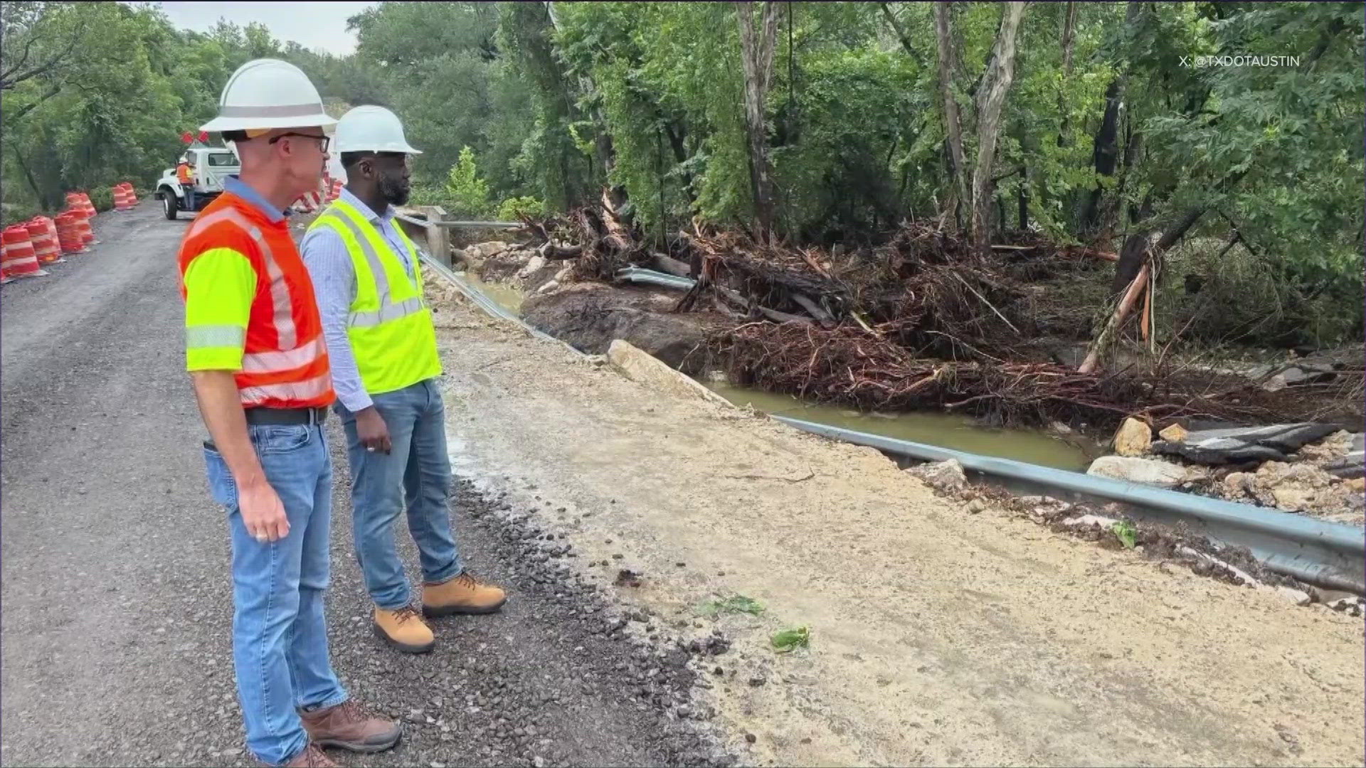 State transportation officials say all but one of the damaged roads TxDOT manages in the Austin area will be open by the end of the day Wednesday.