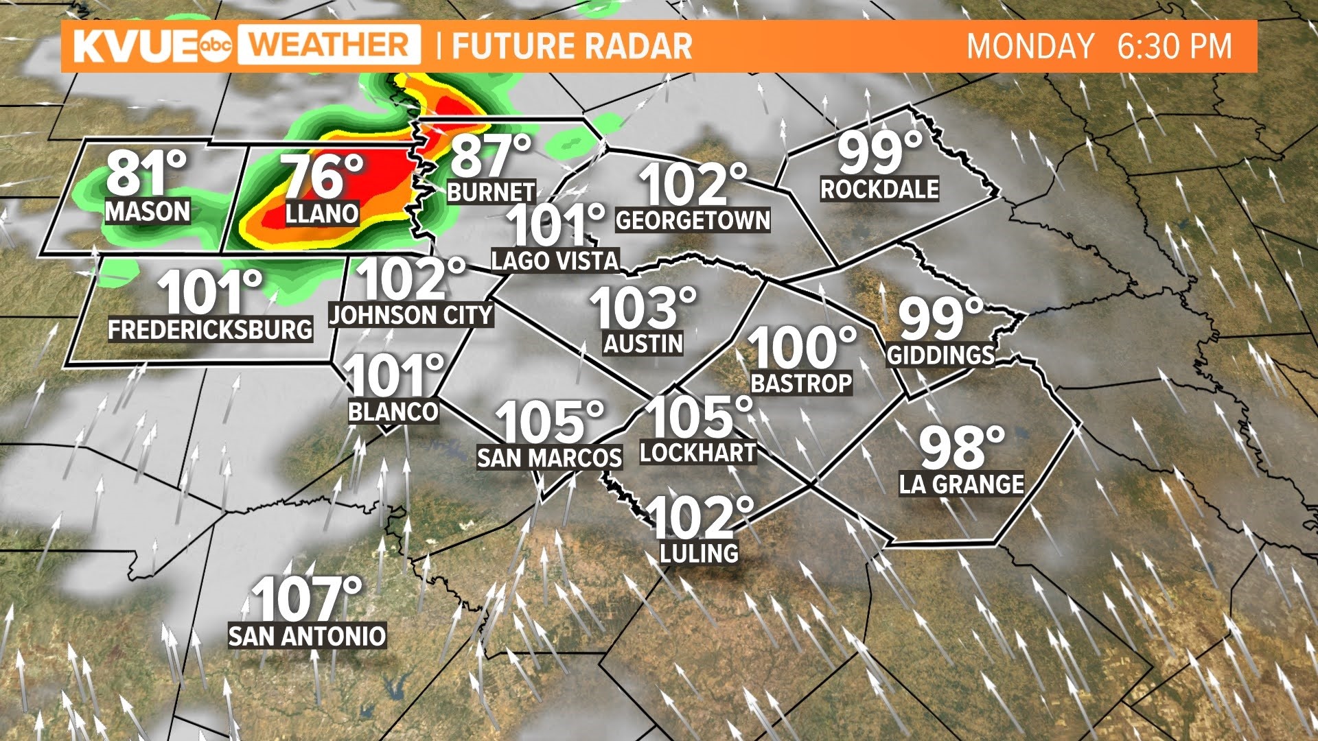 Strong storms possible west of I-35 Monday evening | kvue.com
