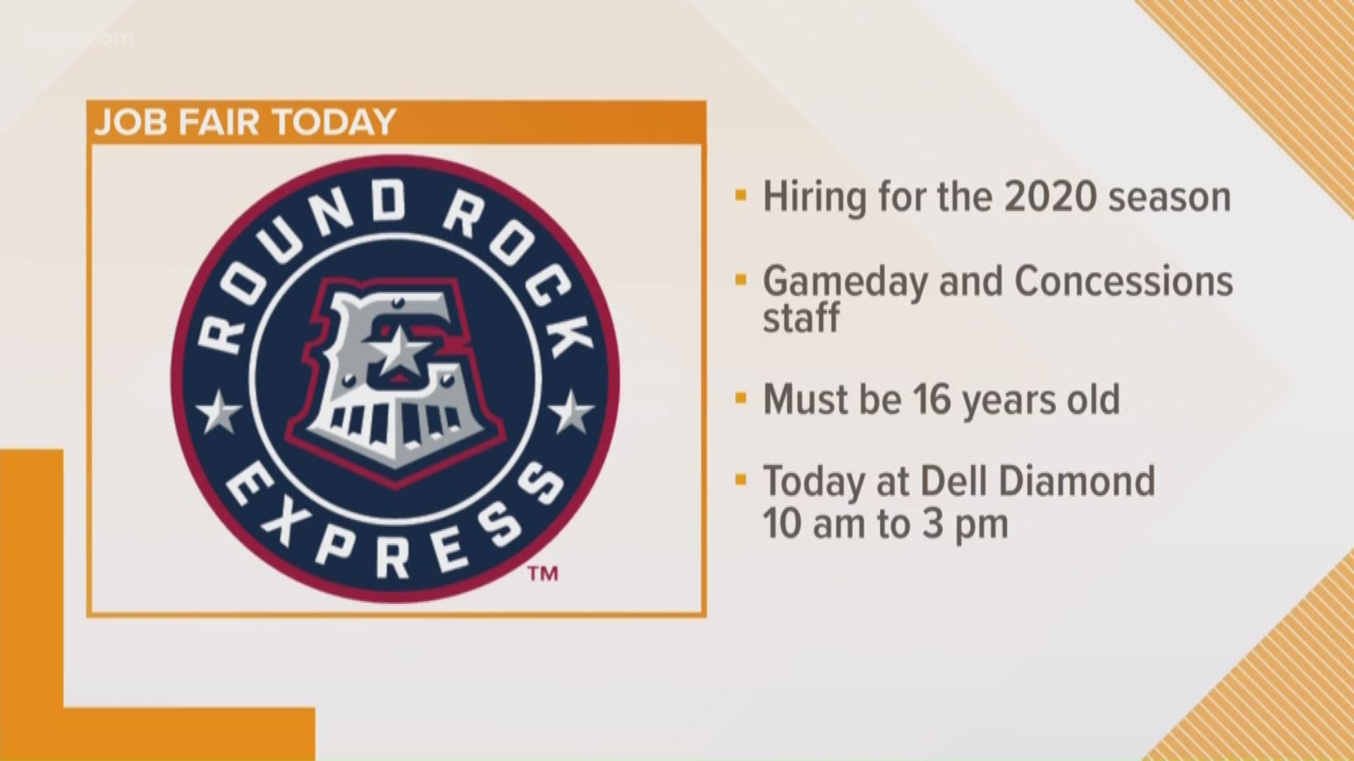 Looking for a job? The Round Rock Express is looking to staff up for the 2020 baseball season.
