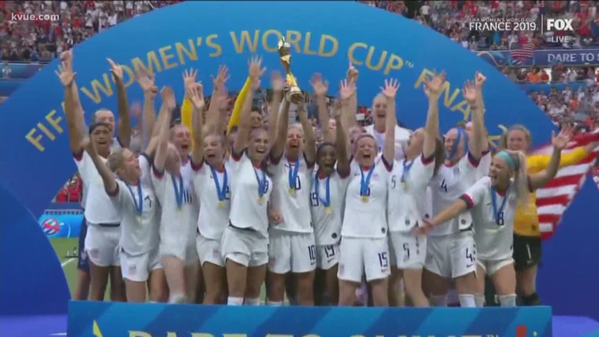 Fans chanted "equal pay" after the U.S. Women's Soccer Team won the FIFA World Cup.