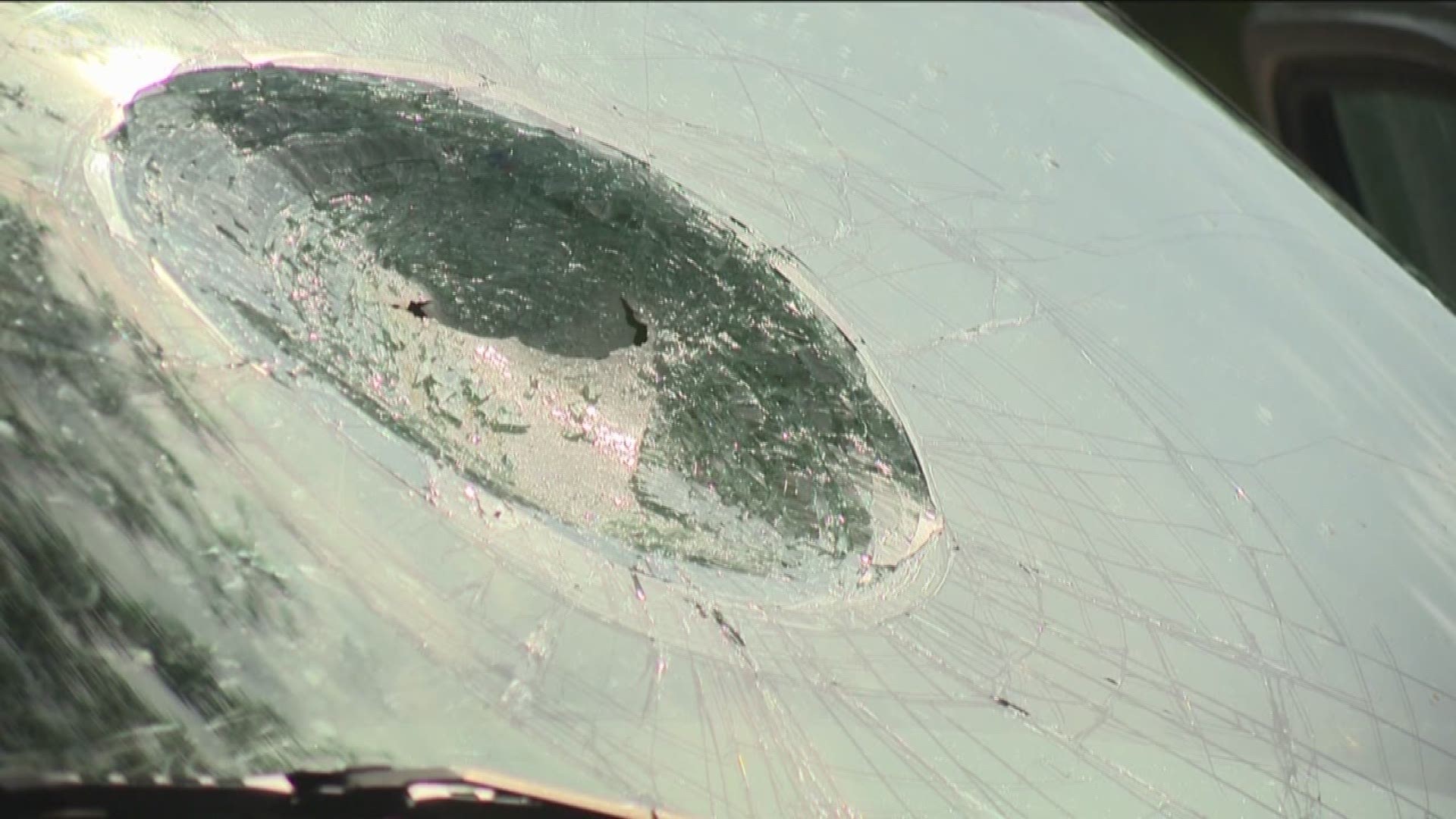 An Austin woman is still shaken up after a large piece of concrete smashed through her windshield as she was driving near U.S. 183 South in North Austin.