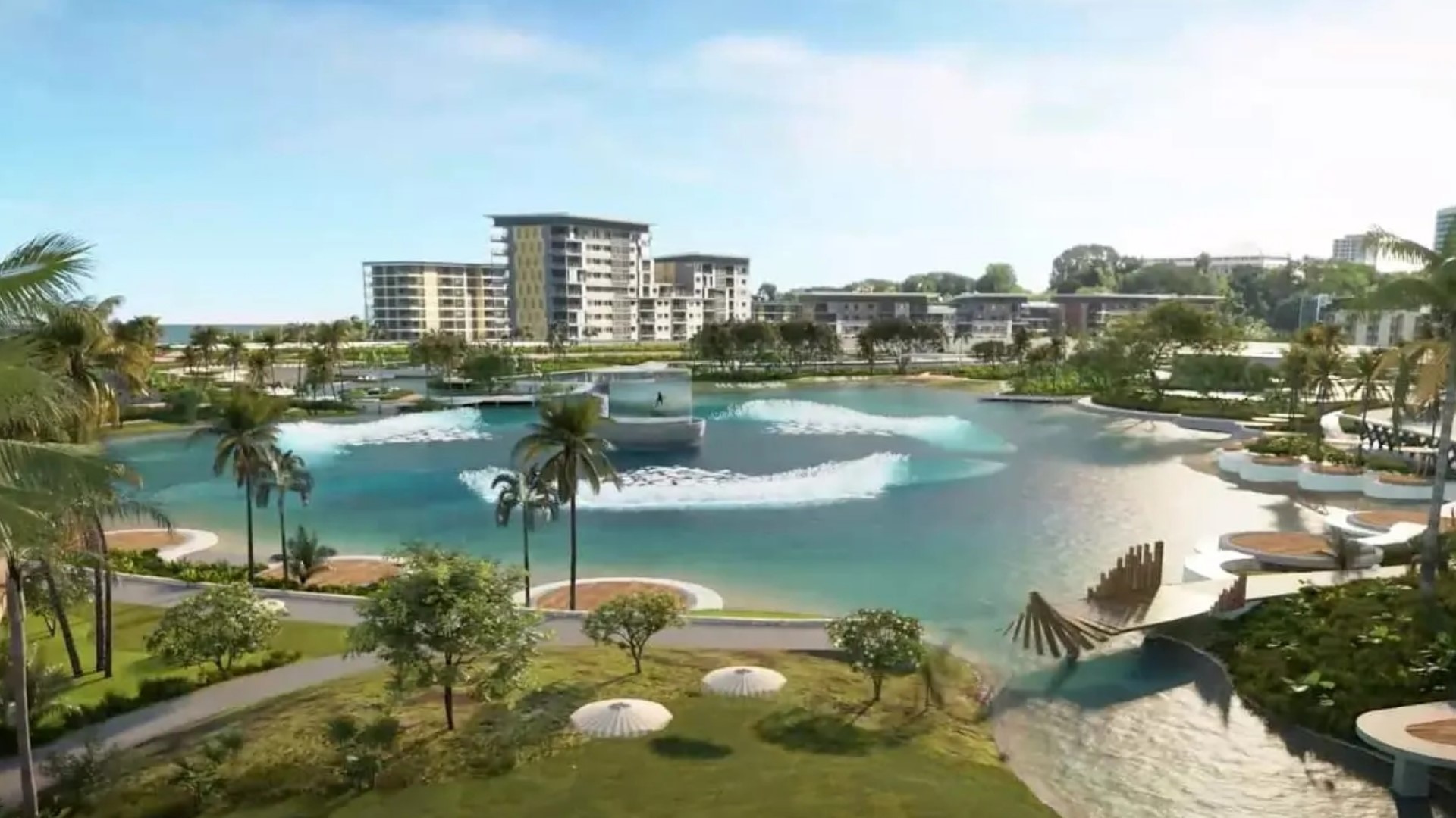 A 400-acre community called Pura Vida that features a 12-acre Surf Lake at its center could be built south of the airport as early as next year.