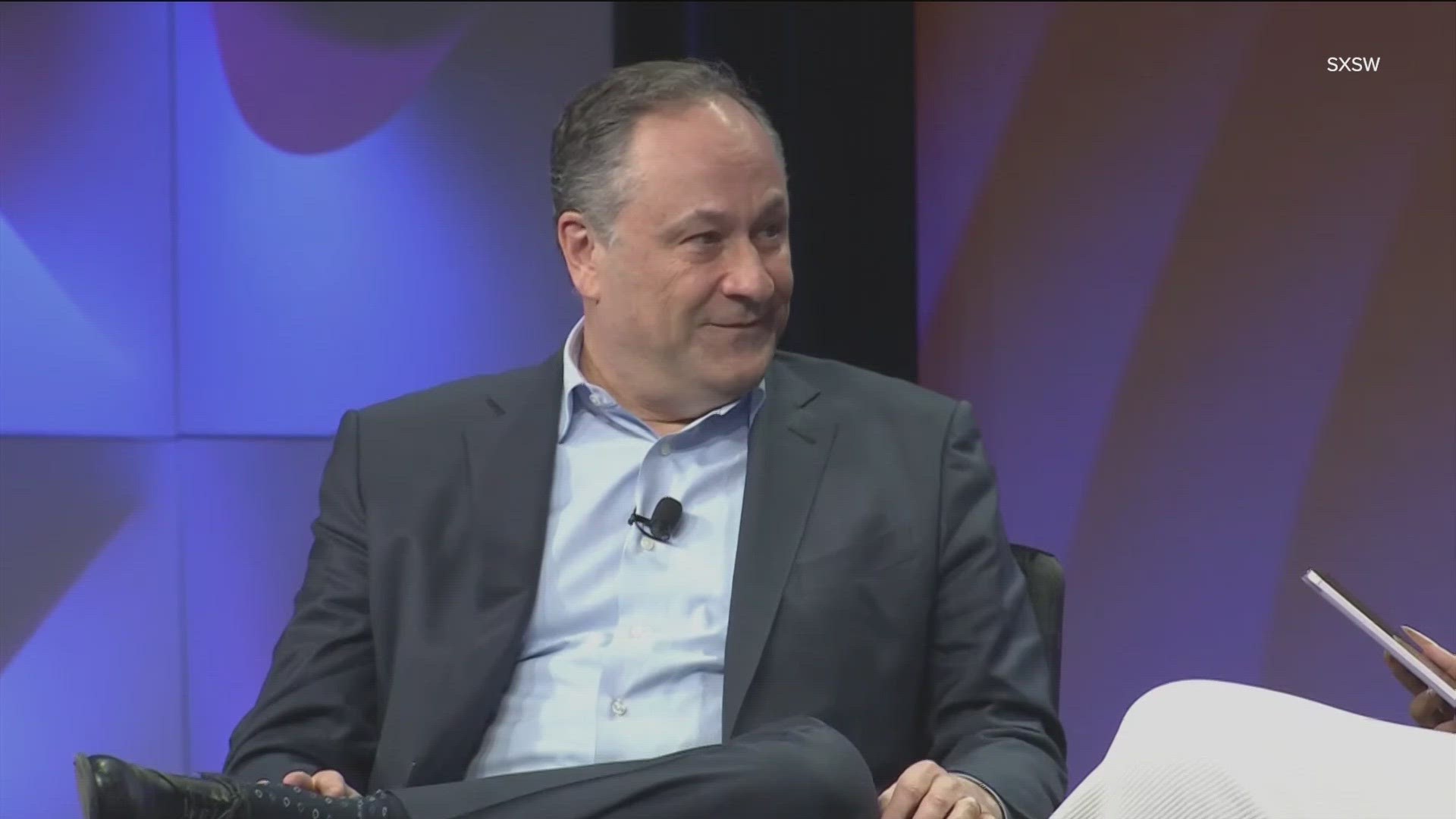 Doug Emhoff, husband of Vice President Kamala Harris, was in Austin Wednesday for South by Southwest.