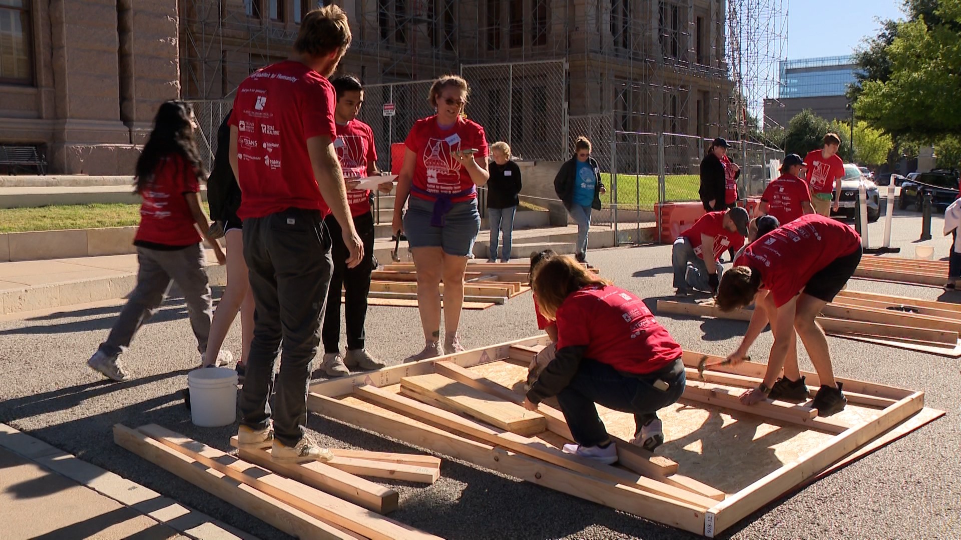 Habitat for Humanity started building a home for a Lubbock family in need on the steps of the Texas State Capitol.