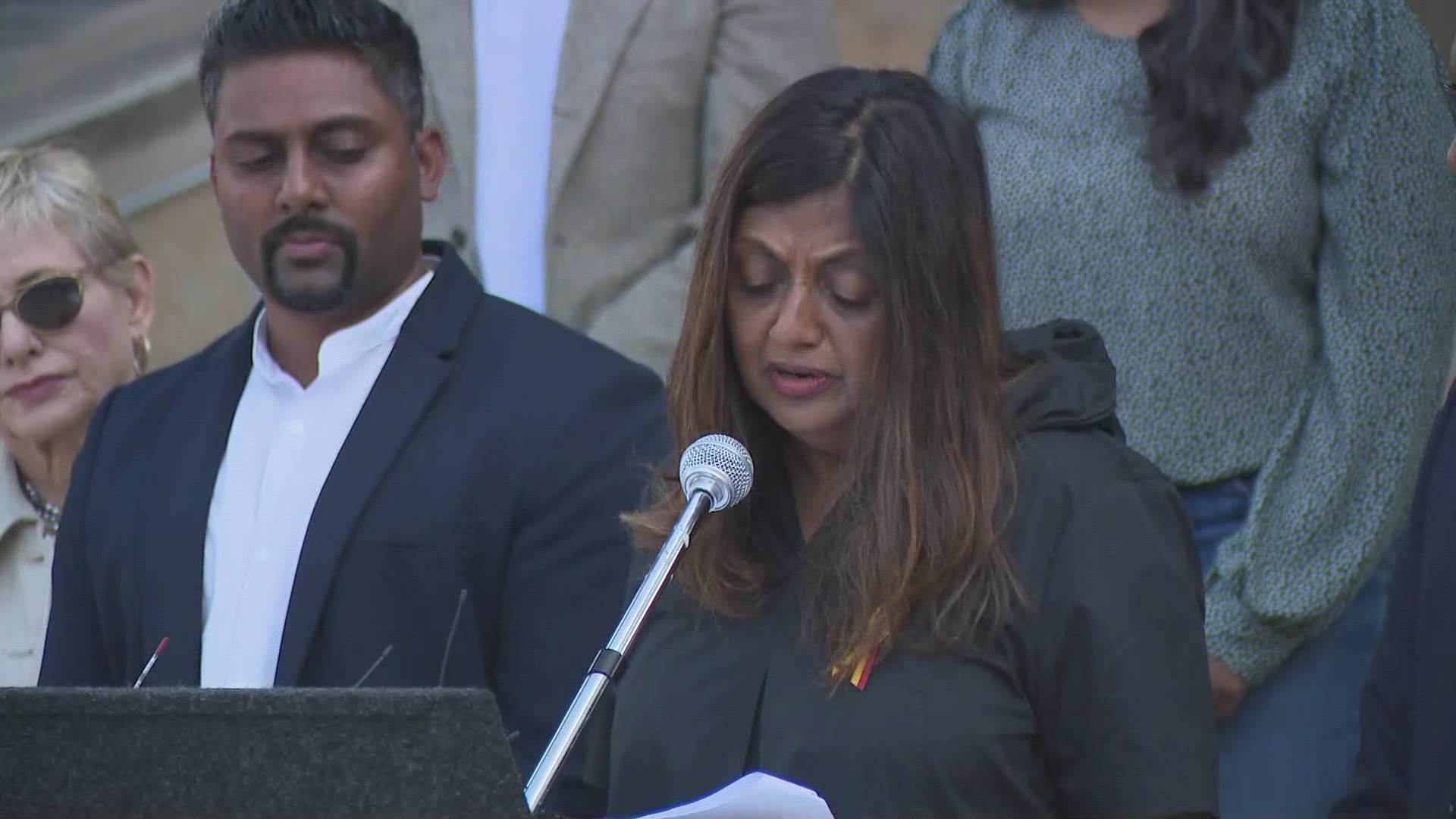 The family of Rajan Moonesinghe – who was shot and killed by an Austin police officer last year – held a press conference Tuesday morning.