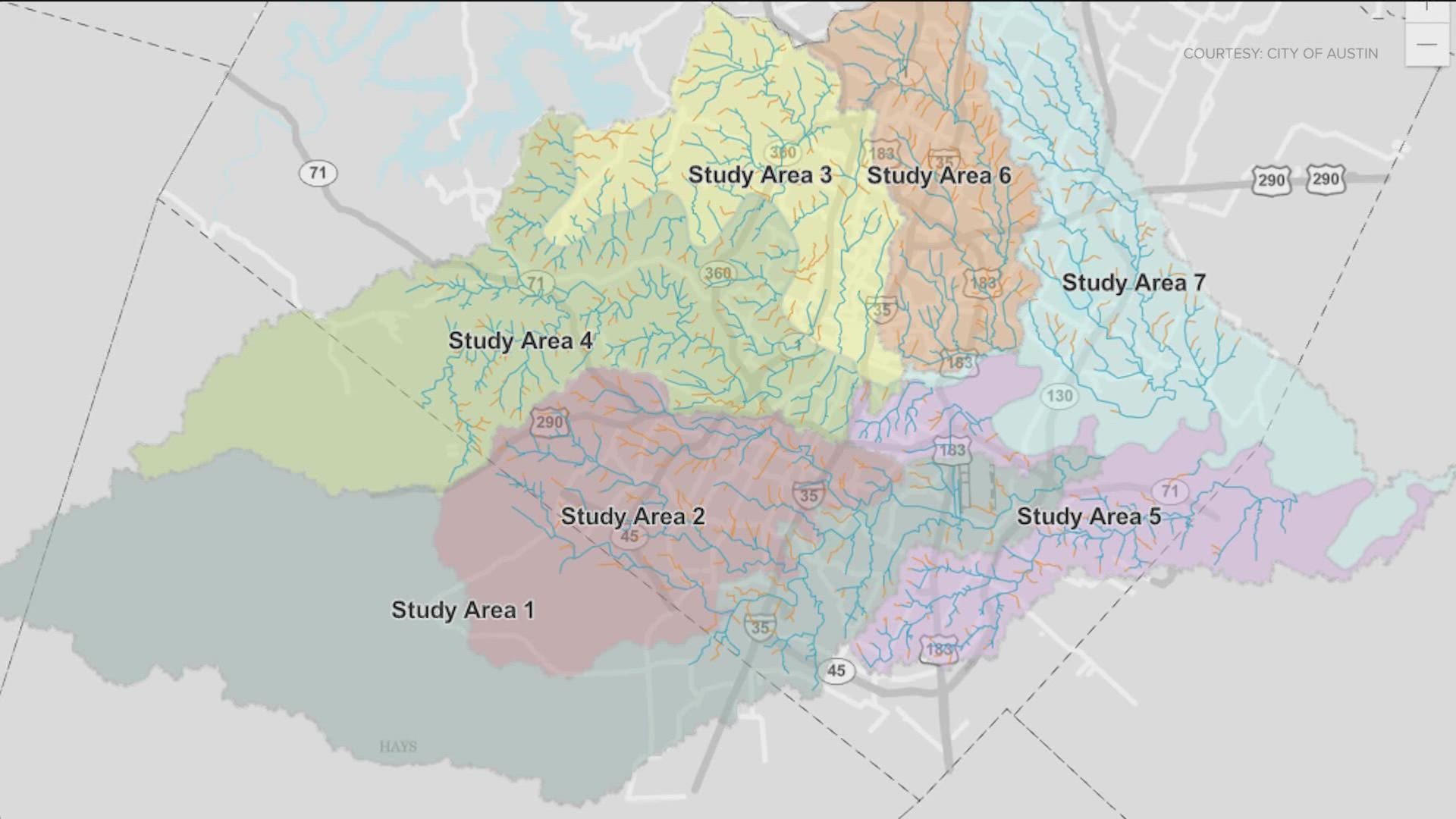About 10% of the land in Austin is in a floodplain that shifts over time due to development.