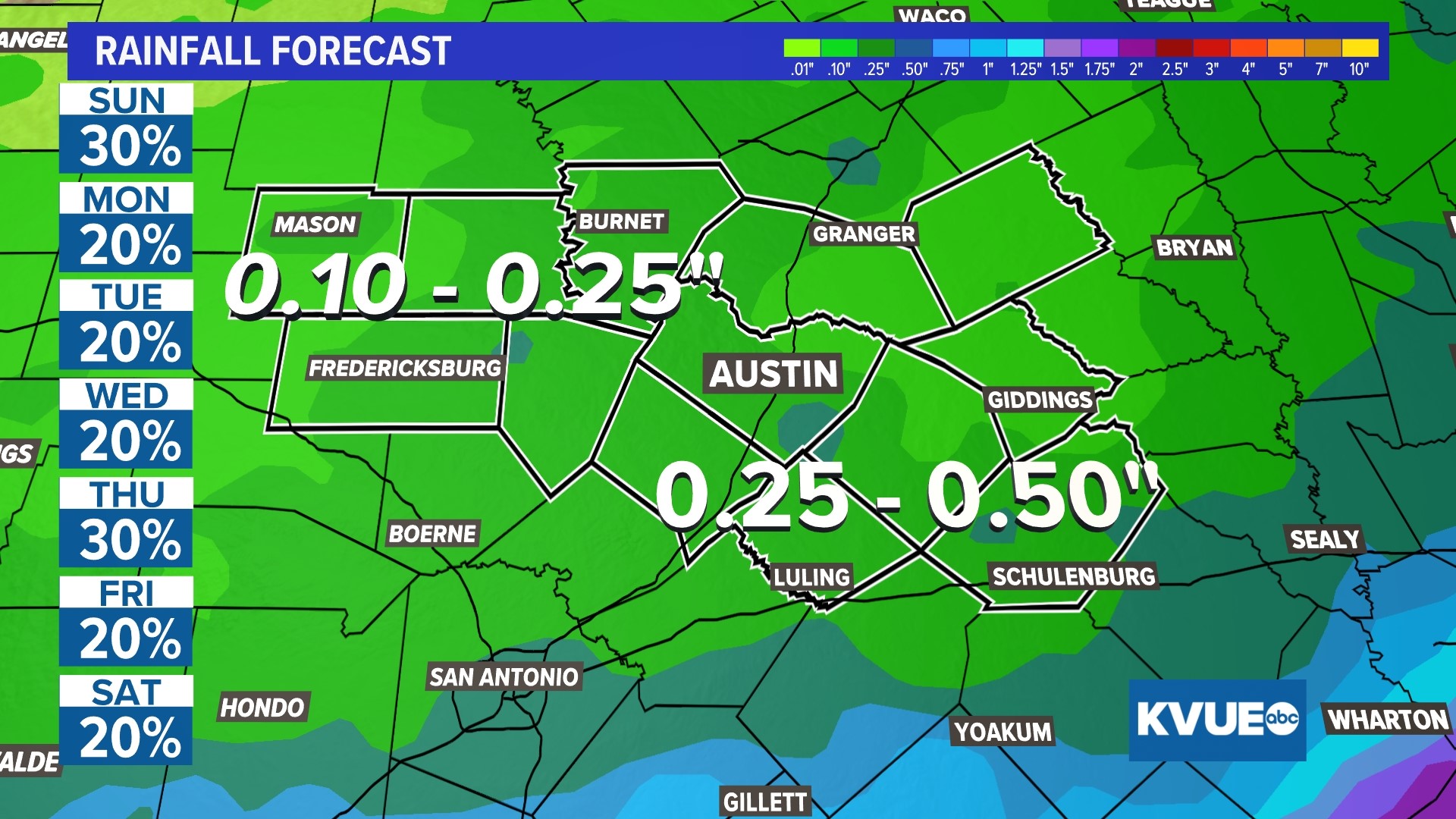 Isolated to scattered rain chances for the holiday weekend | kvue.com