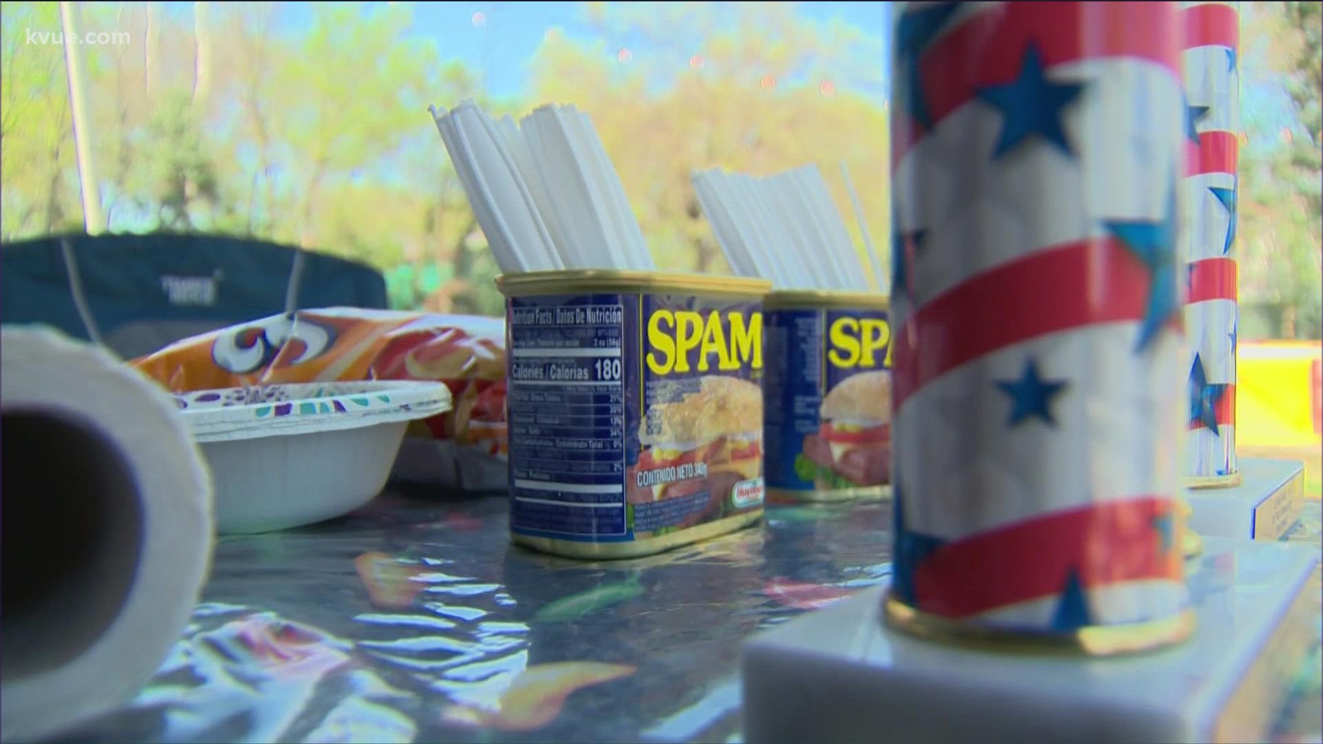 Spam fans from near and far gathered in Austin today to cook up the canned meat in a variety of ways and have a good time while doing it.