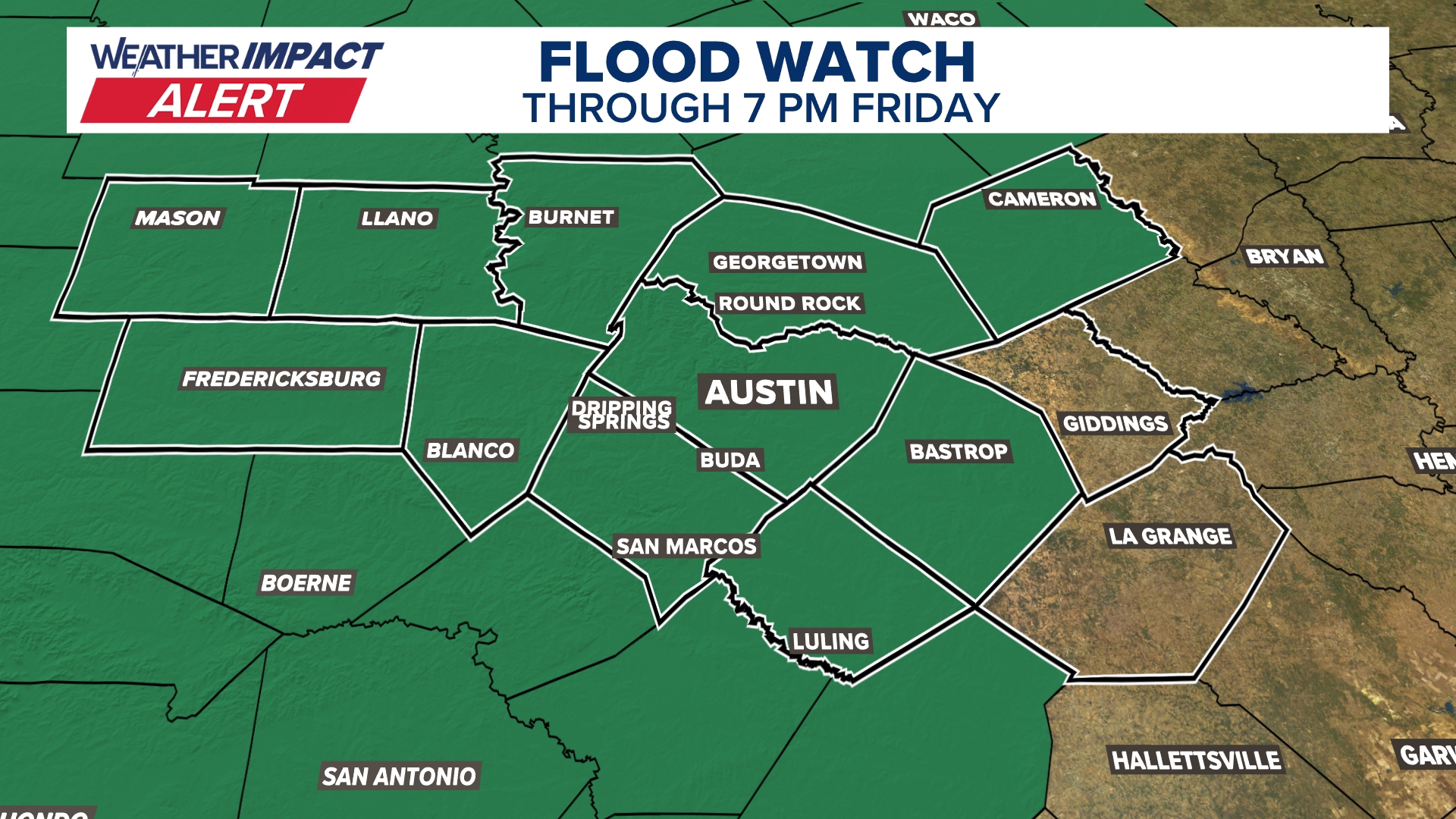 Multiple Risks Alert Weather Impact Alert | Heavy rain risk develops for Central Texas ...