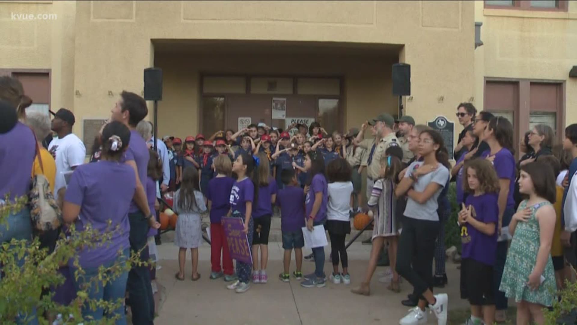 The community gathered at Pease Elementary in hopes to save the oldest school in Austin ISD.