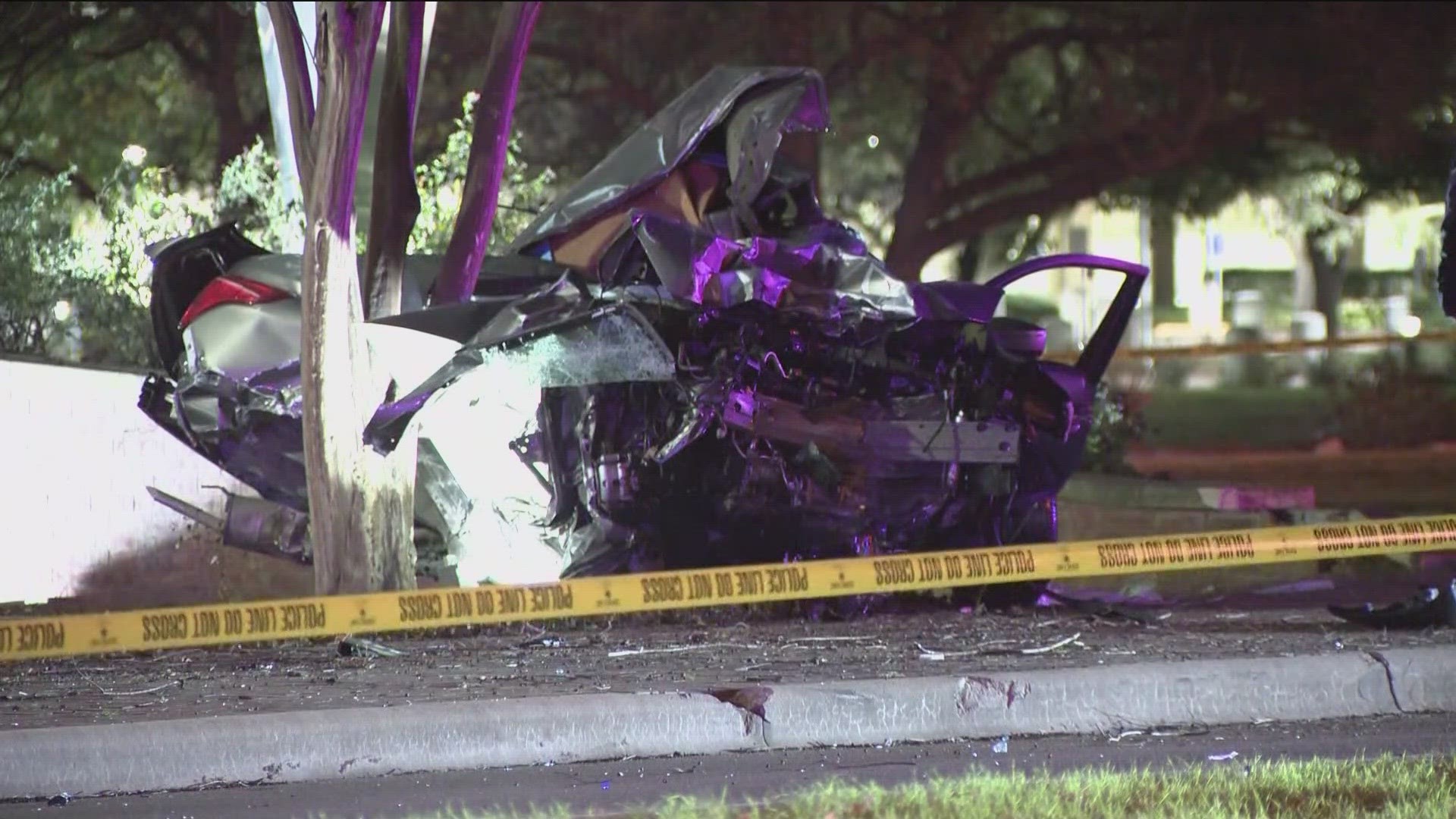 A crash at the intersection of North Lamar Boulevard and West Guadalupe Street pushed something into a home, covering a bed with glass and debris.