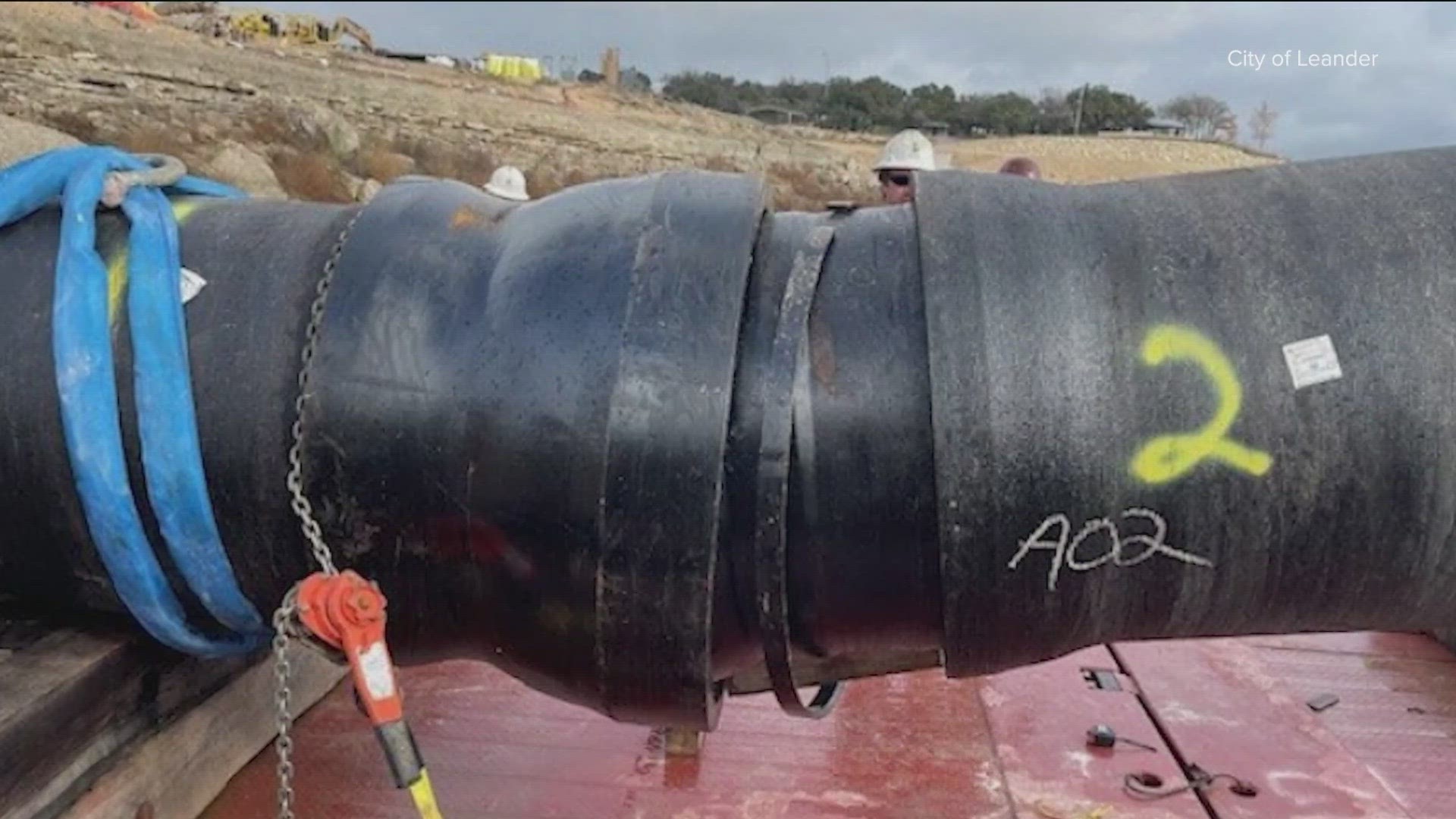 About 1,400 feet of a 36-inch underwater pipeline that distributes treated water to Leander, Round Rock and Cedar Park is set to be replaced at the end of February.