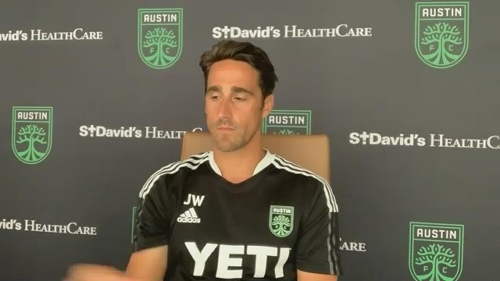 Austin FC head coach Josh Wolff speaks to the media ahead of the club's Sept. 11 matchup against Houston Dynamo FC.