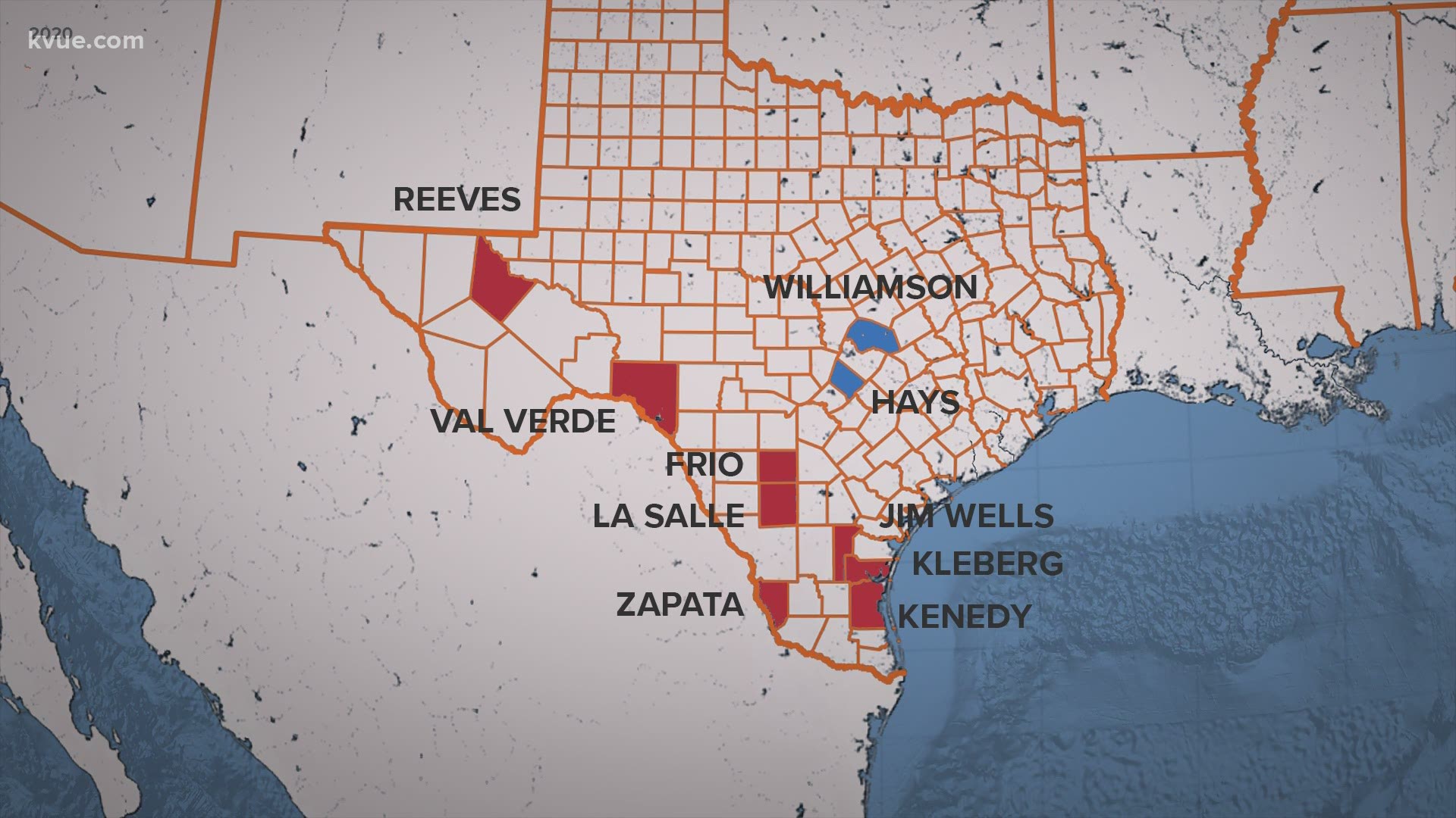 Texas Political Map 2016 How Some Texas Counties Flipped During The 2020 Presidential Election |  Kvue.com