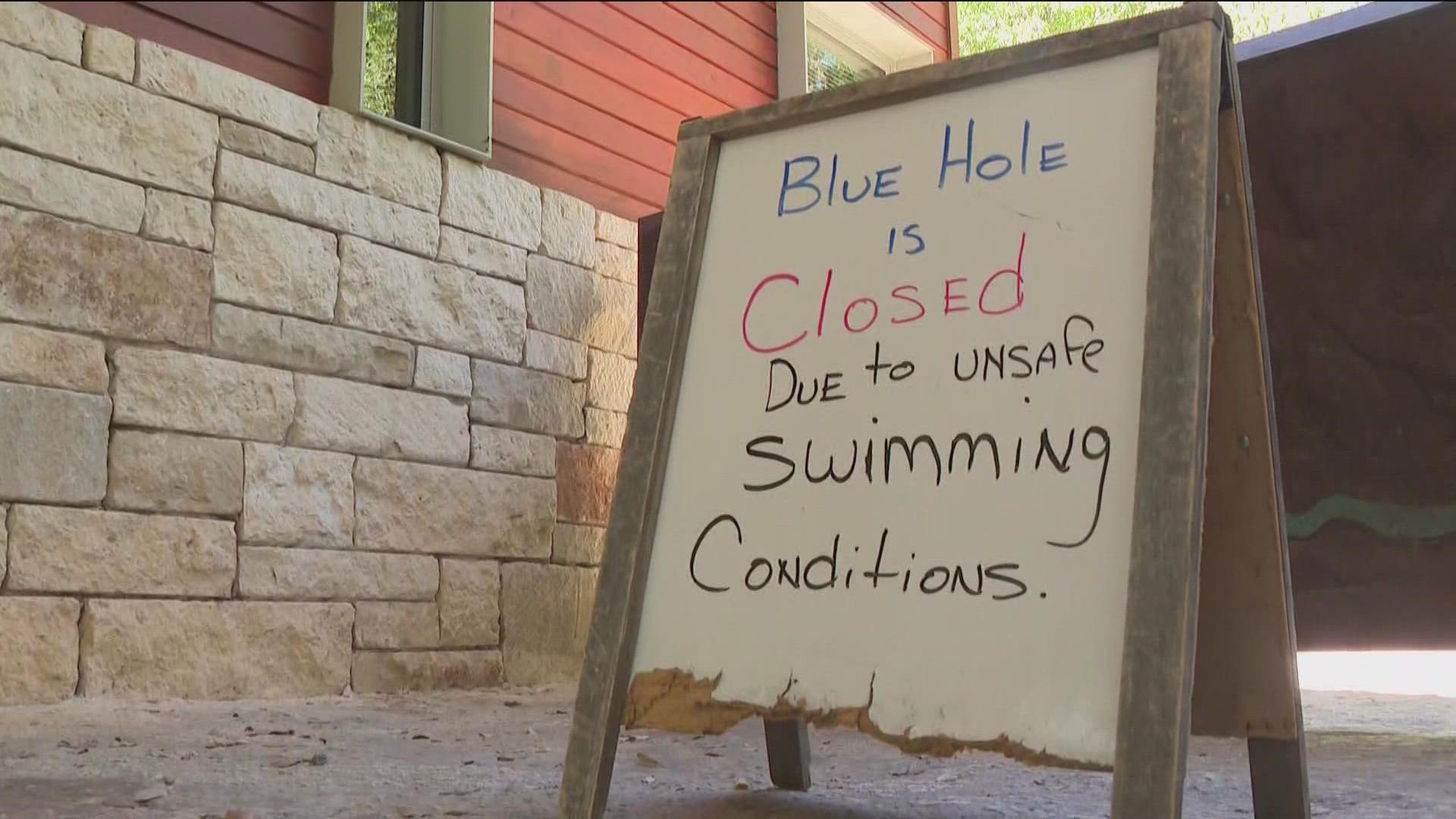 Two popular swimming attractions in Hays County are now closed for swimming – both Jacob's Well and now Blue Hole.