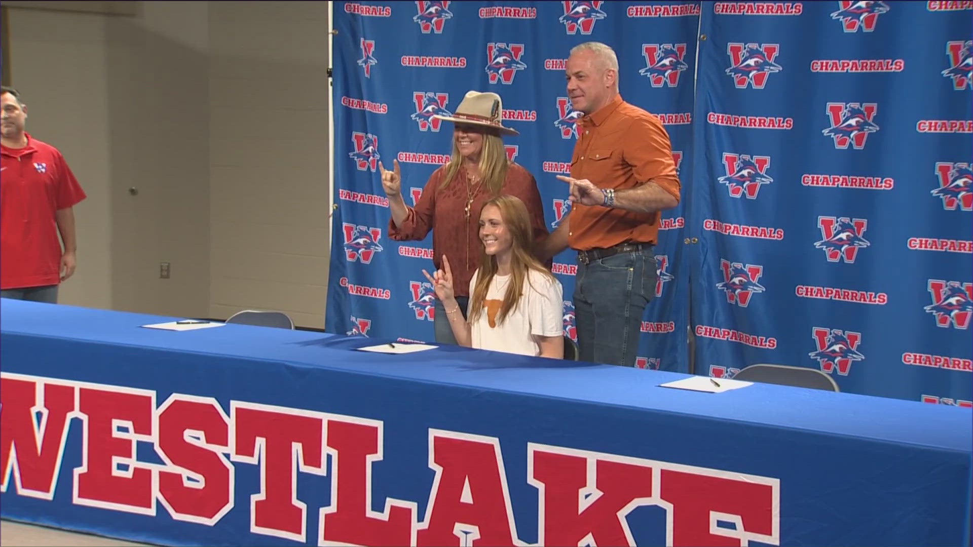 At Westlake, two lifelong Longhorns made it official by putting pen to paper. KVUE visited Signing Day and spoke to the athletes.