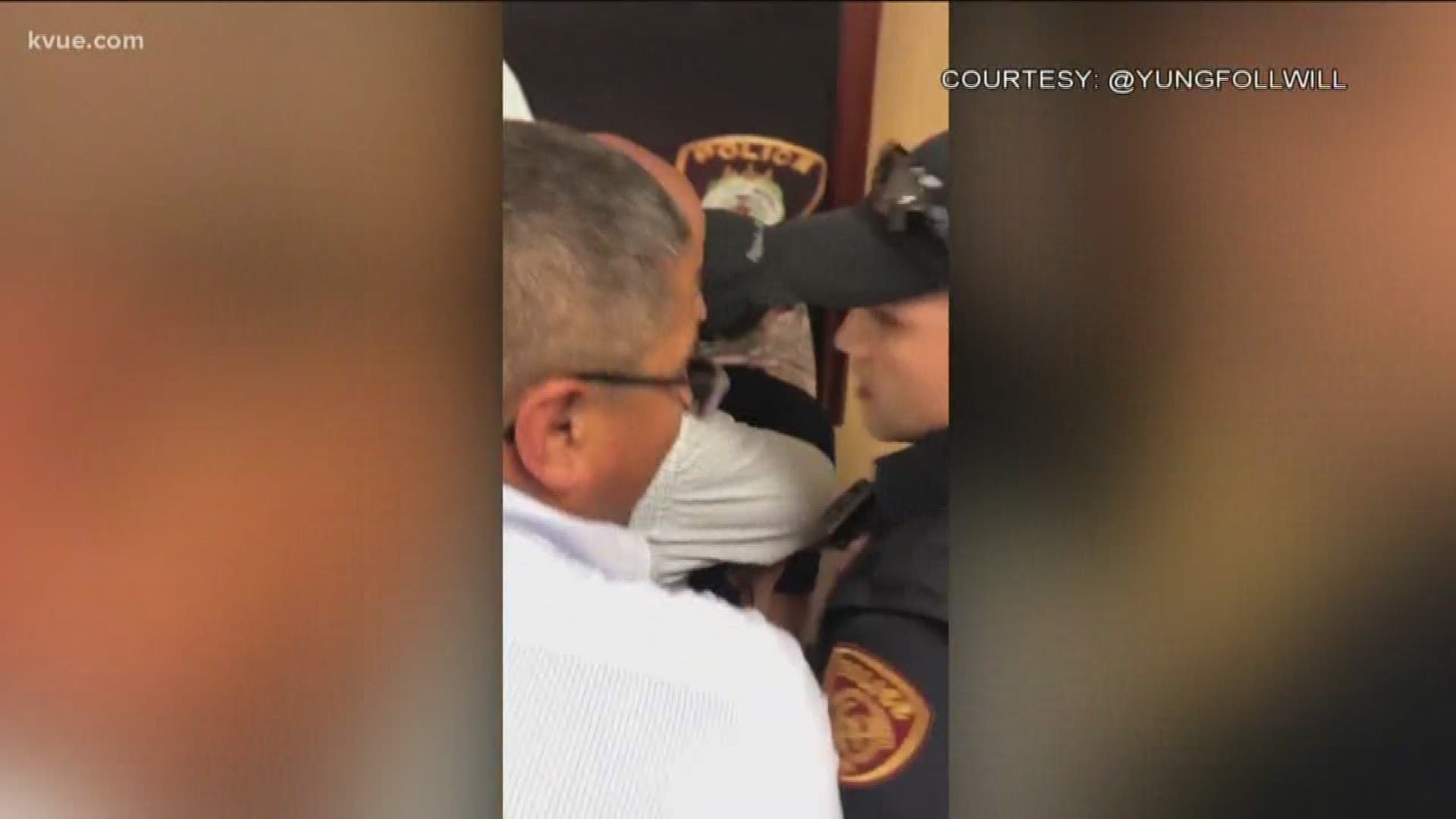 New video has emerged of an arrest on Wednesday at Texas State.