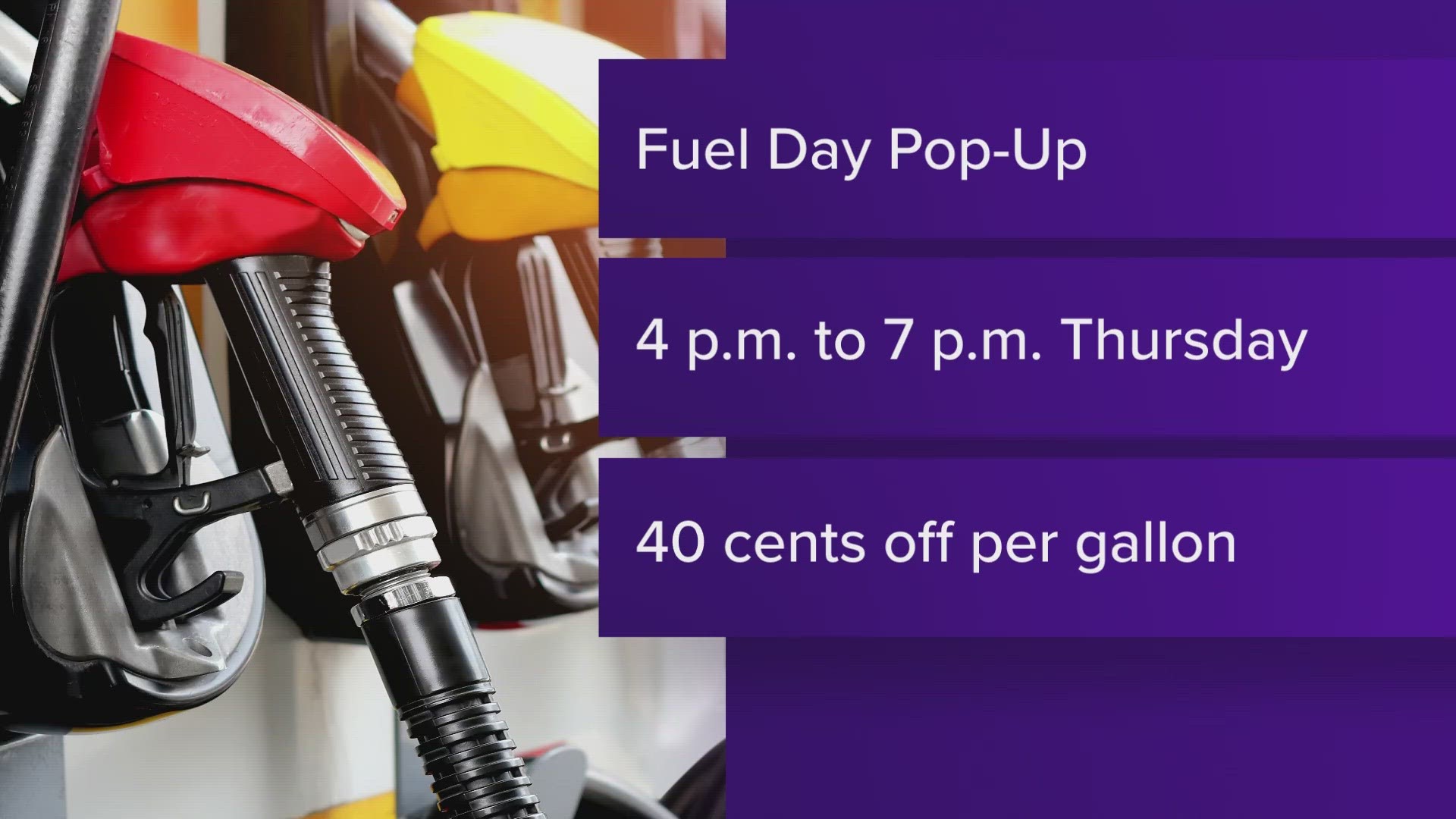 If you need to fuel up, Circle K is giving customers the chance to save 40 cents per gallon Thursday evening.