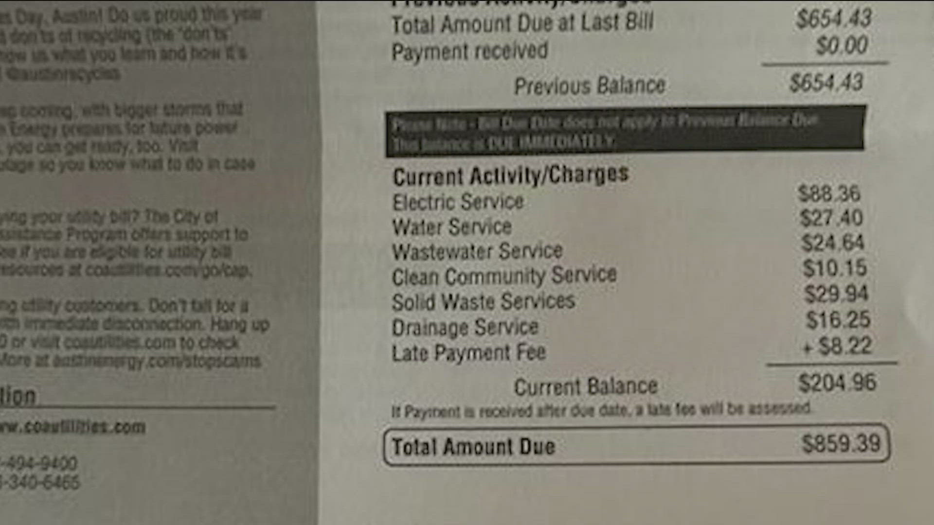 Printing error impacting Austin Energy bills | kvue.com