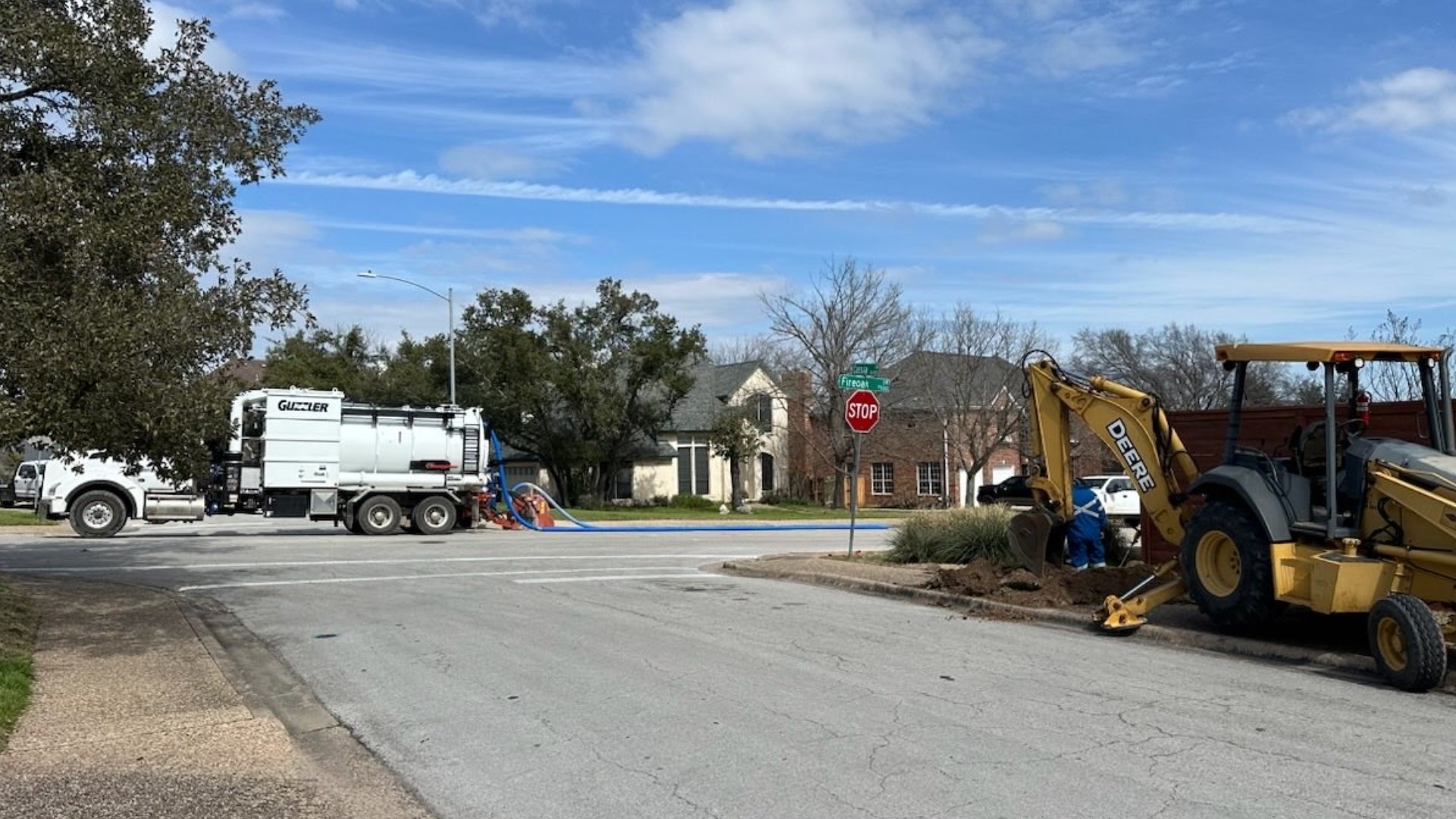 As a precaution, six houses in the area were evacuated while crews worked to repair the leak.