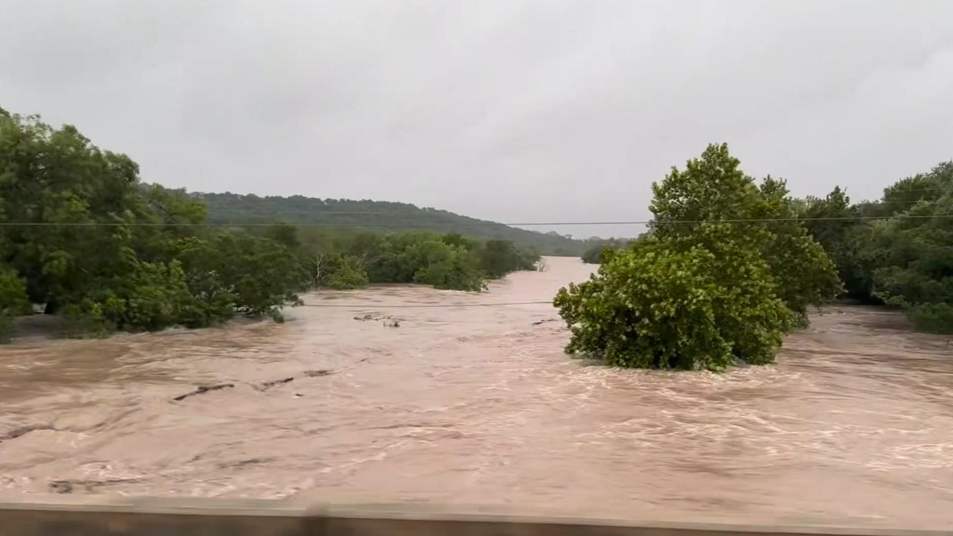 Trish Flores captured images of flooding on the South Fork of the San Gabriel river on Saturday morning near Ronald Reagan Blvd in Georgetown