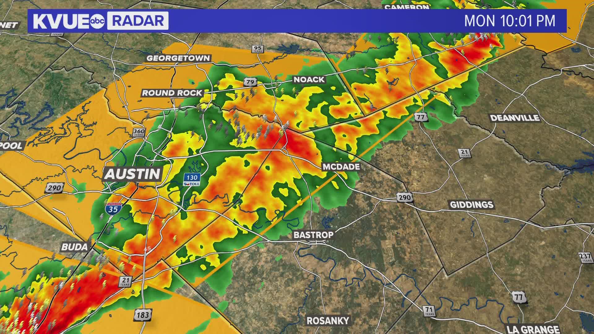 Part of Williamson County had a Tornado Warning as storms moved across the area.