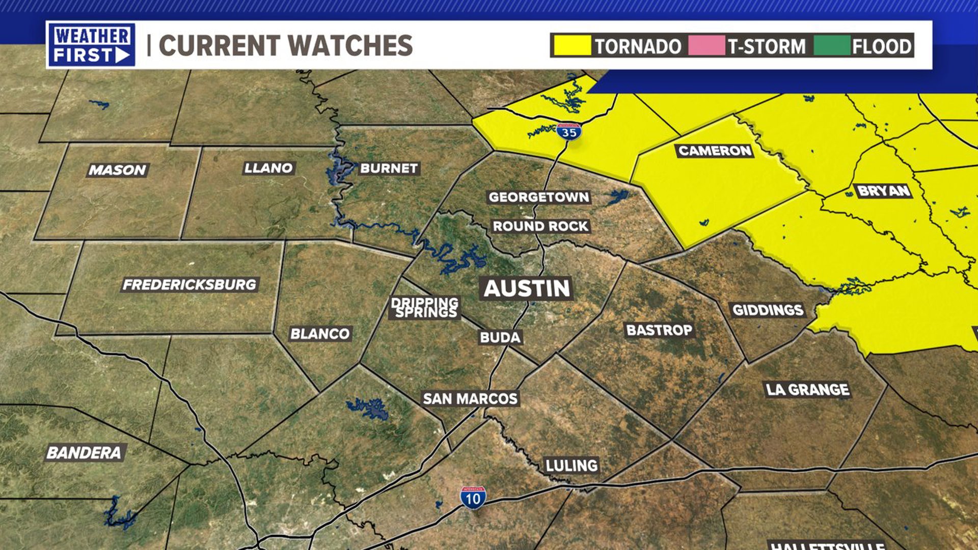 Austinarea weather Isolated storm chances through midweek