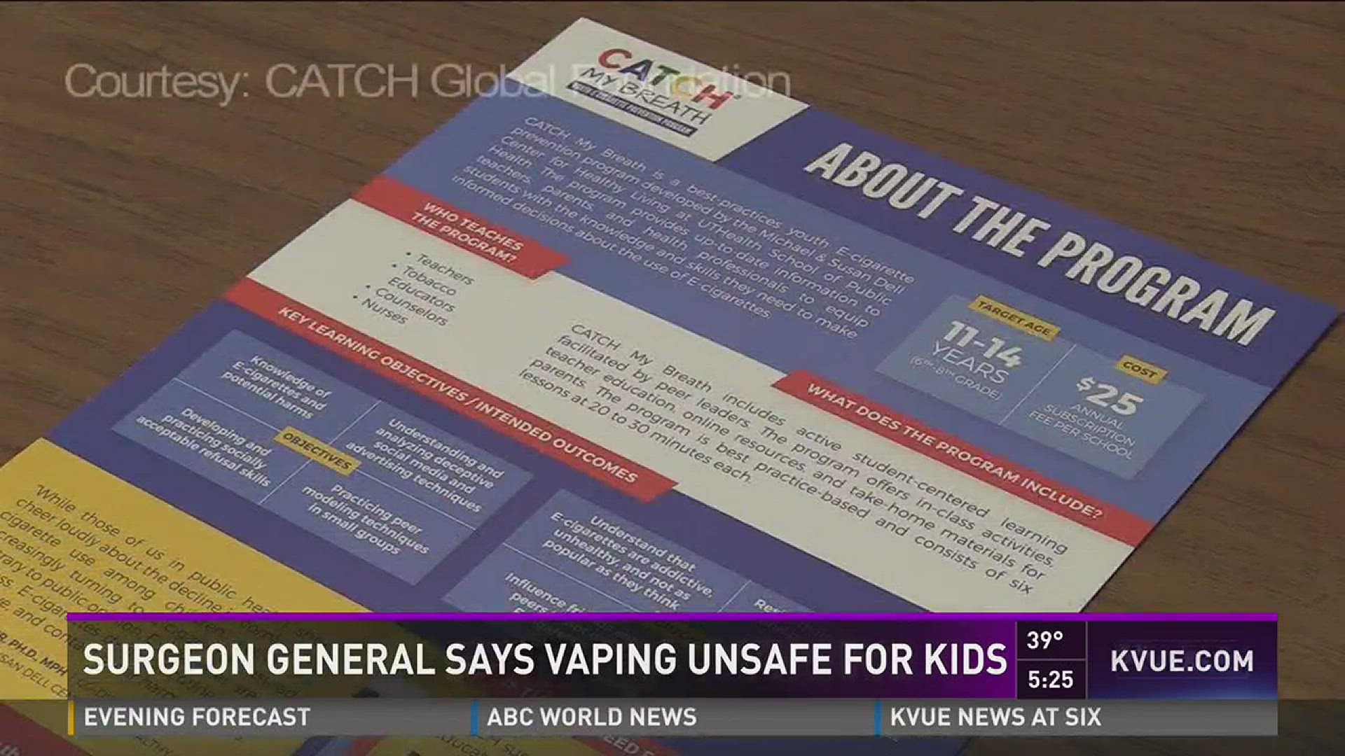 Surgeon General Vaping unsafe for kids