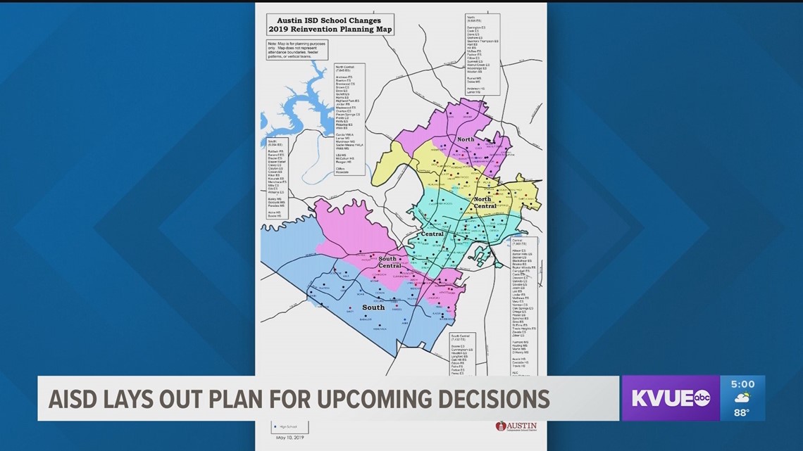 Austin ISD finalizes new map to be used as part of 'School Changes ...