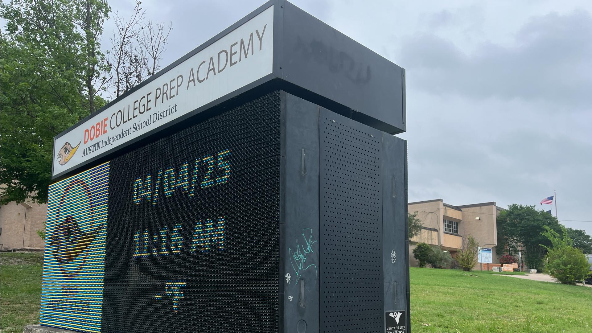 Austin ISD told the Dobie community that if it can't significantly improve the school, the Texas Education Agency could take over the district.