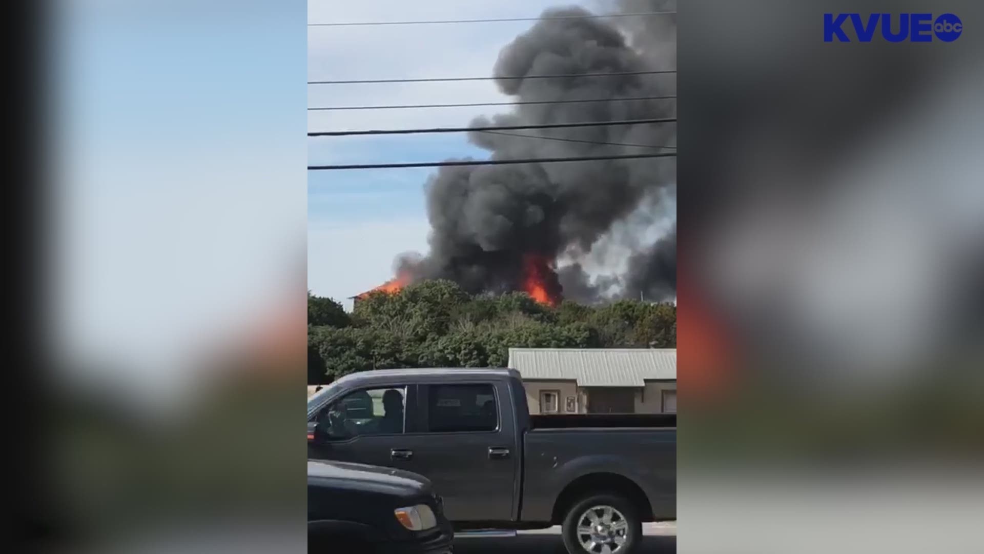 Lake Travis Fire and Rescue said the fire was at a large building under construction on Eck Lane and Doss Road. Video courtesy of Kadie Weyer.