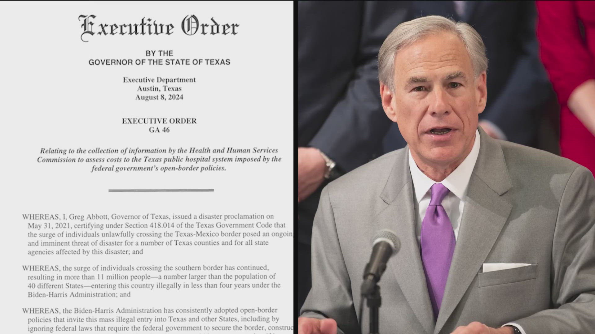 Gov. Greg Abbott wants Texas hospitals to document whether their patients are in the state illegally.