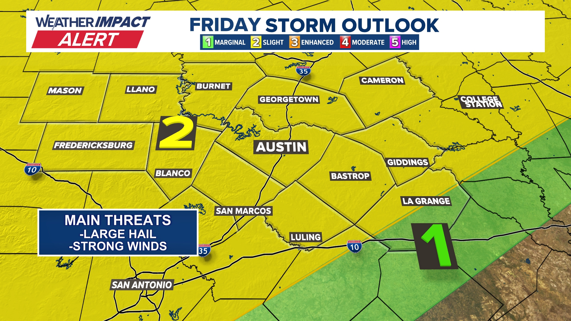 Austin forecast: Cold front brings severe weather threat through ...