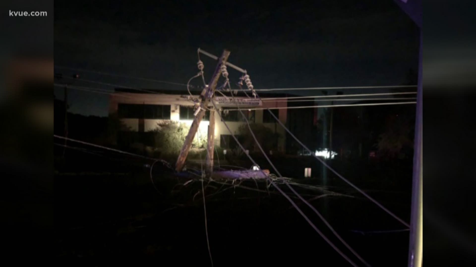 Power has been restored to most homes after a truck pulled down power lines.