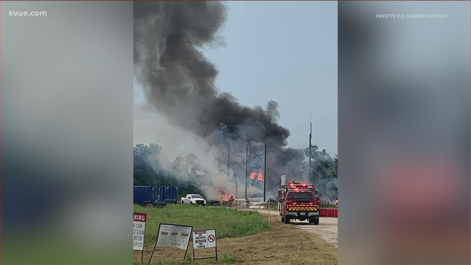 A lightning strike caused a huge explosion off of Highway 71 in La Grange on Wednesday afternoon.
