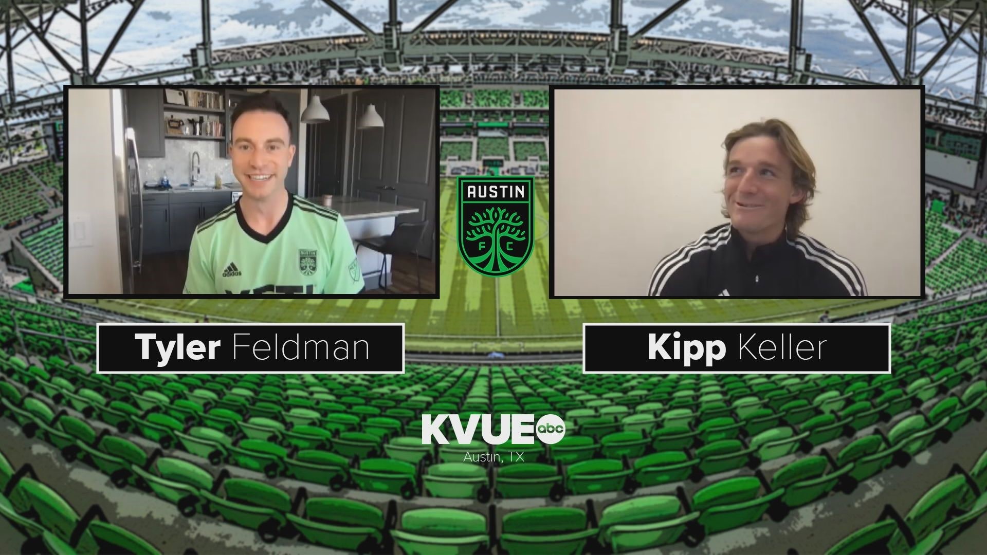 KVUE's Tyler Feldman goes one-on-one with Austin FC center back Kipp Keller.