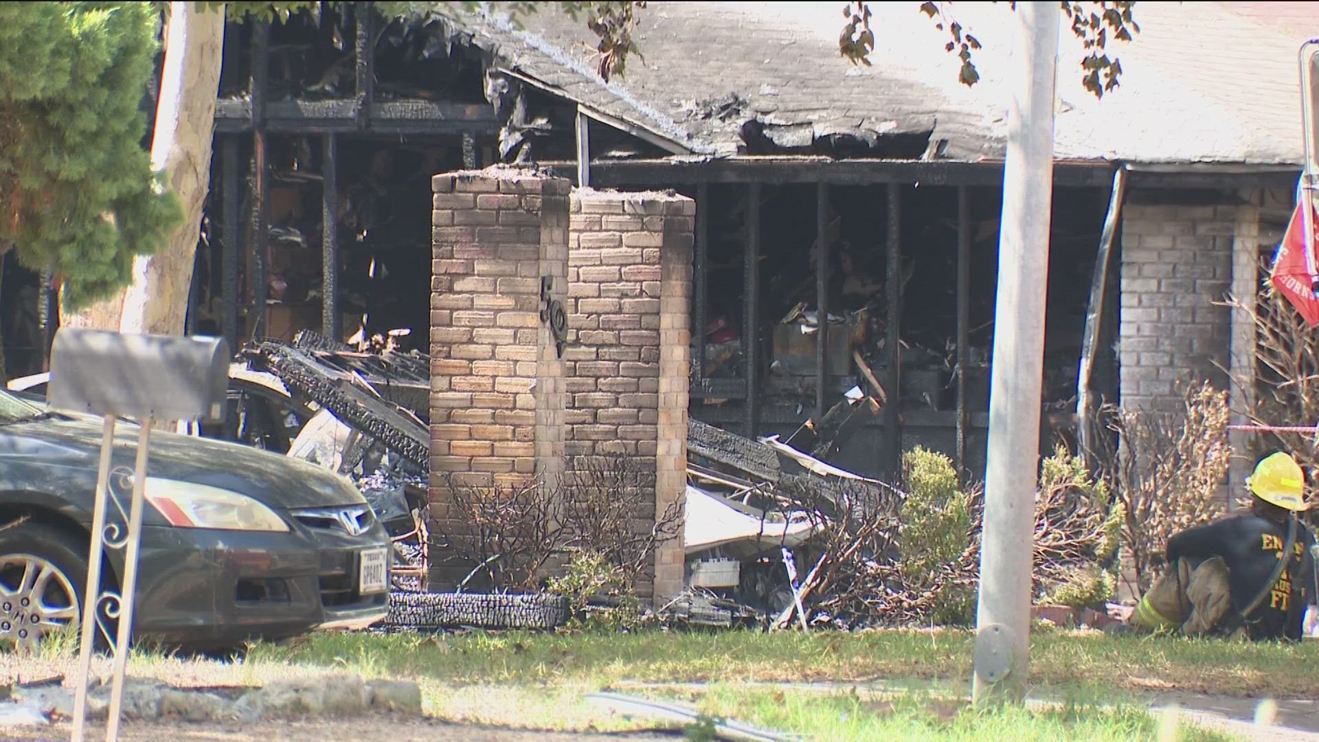 A fire destroyed one home and heavily damaged another in South Austin on Tuesday morning.