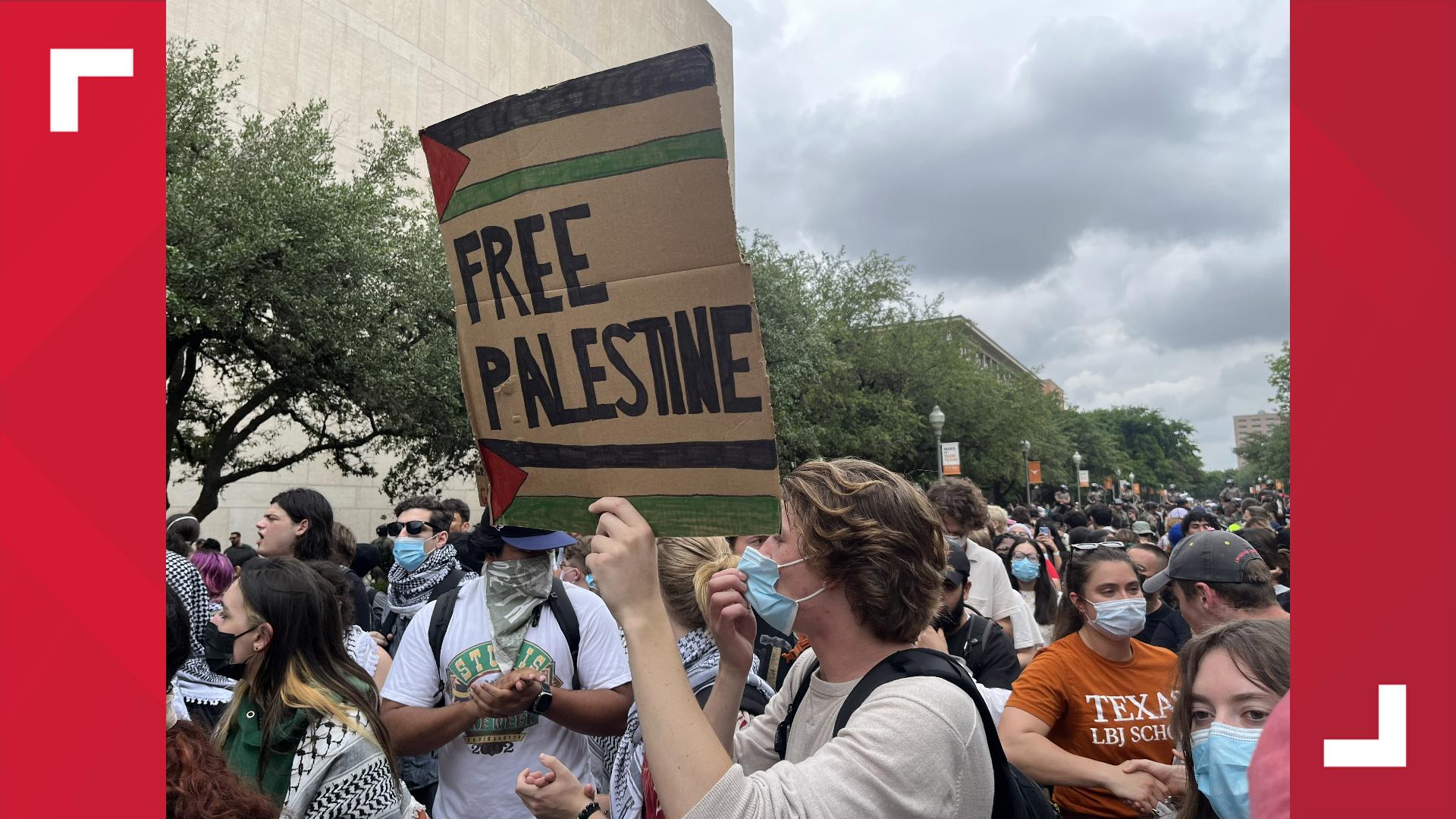 At least three people have been arrested at an April 24 pro-Palestine protest at the University of Texas at Austin.