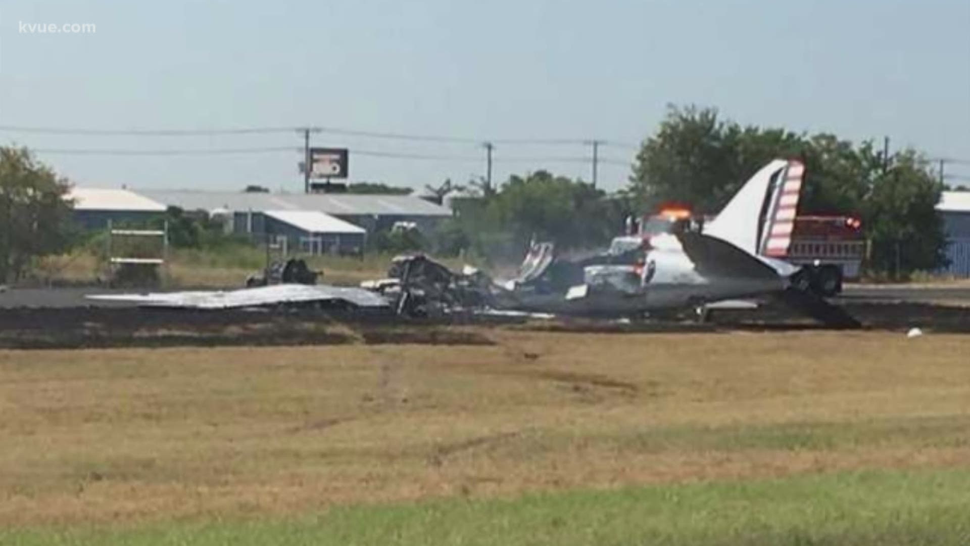 The pilot veered off the runway as the plane burst into flames.